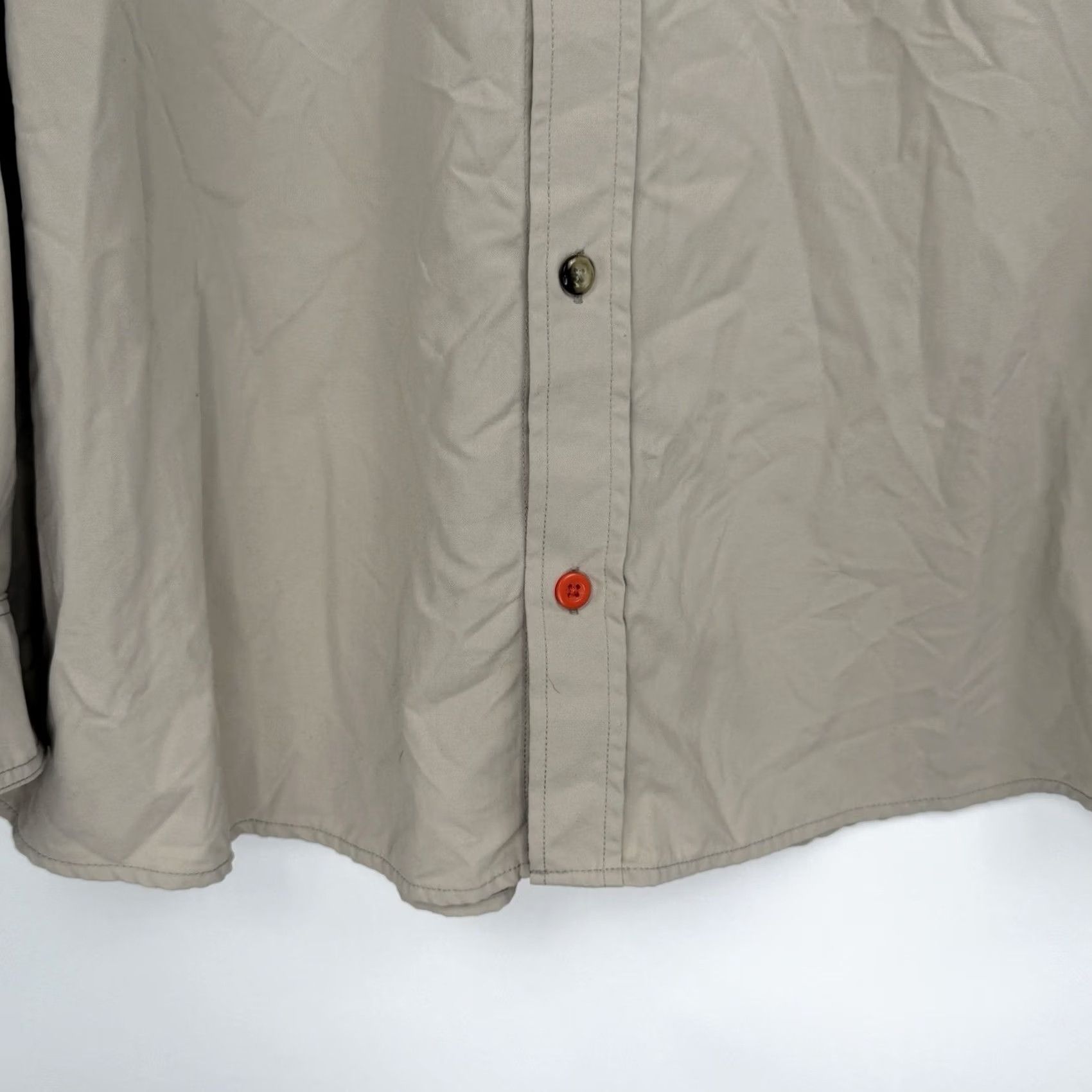 Vintage Duck Camp Shirt Mens 3XL Beige Short Sleeve Nylon Polyester Button-Up Embroidered Outdoor Casual Vintage: No (omit) Size US XXL / EU 58 / 5 - 7 Thumbnail