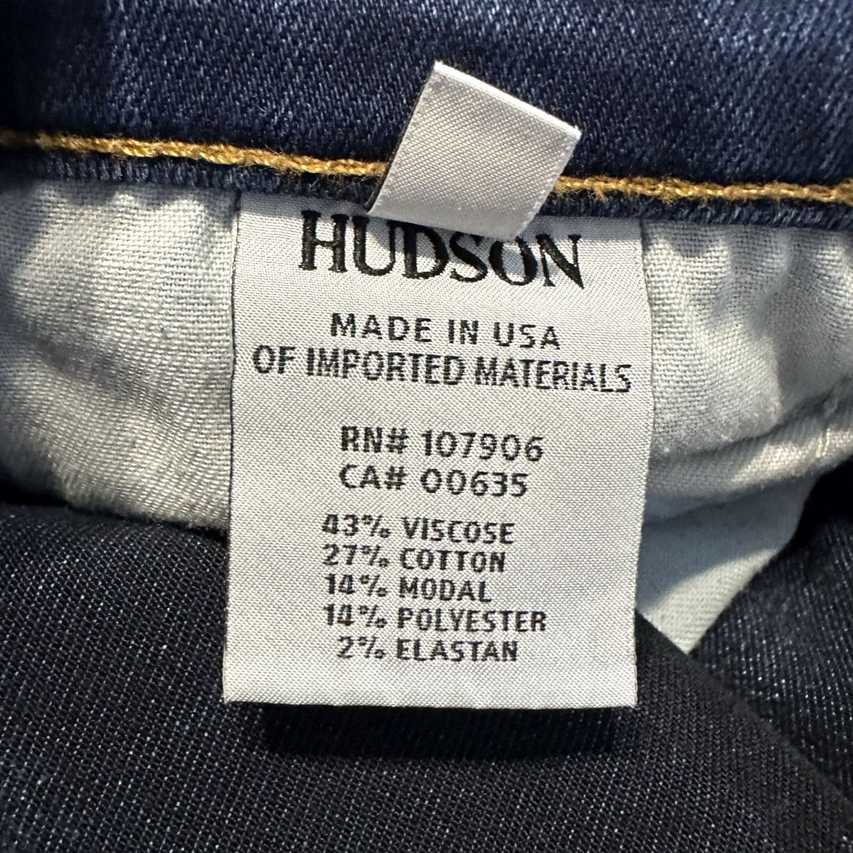 Hudson Hudson Jeans Womens 24x28 Nico Mid Rise Dark Wash Denim Stretch Size 42" / US 20 - 6 Thumbnail
