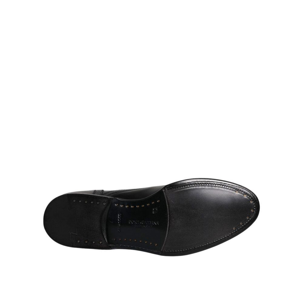 Dolce & Gabbana Dolce & Gabbana Black Leather Derby Wingtip Formal Shoes Size US 6.5 / EU 39-40 - 8 Thumbnail