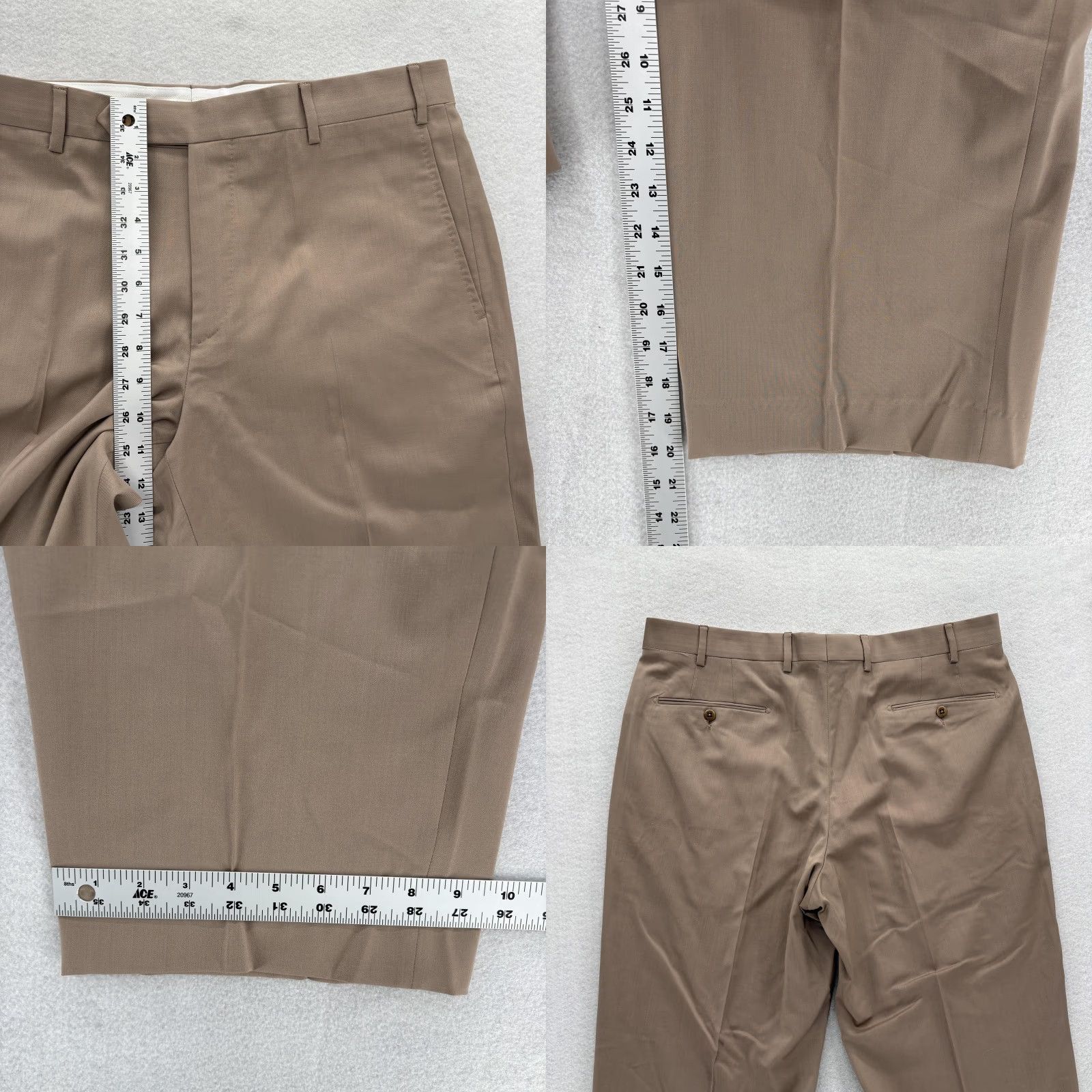 Zanella Zanella Dress Pants Mens 36 Short Brown Devon Wool Flat Front Trousers Italy Size US 36 / EU 52 - 8 Thumbnail