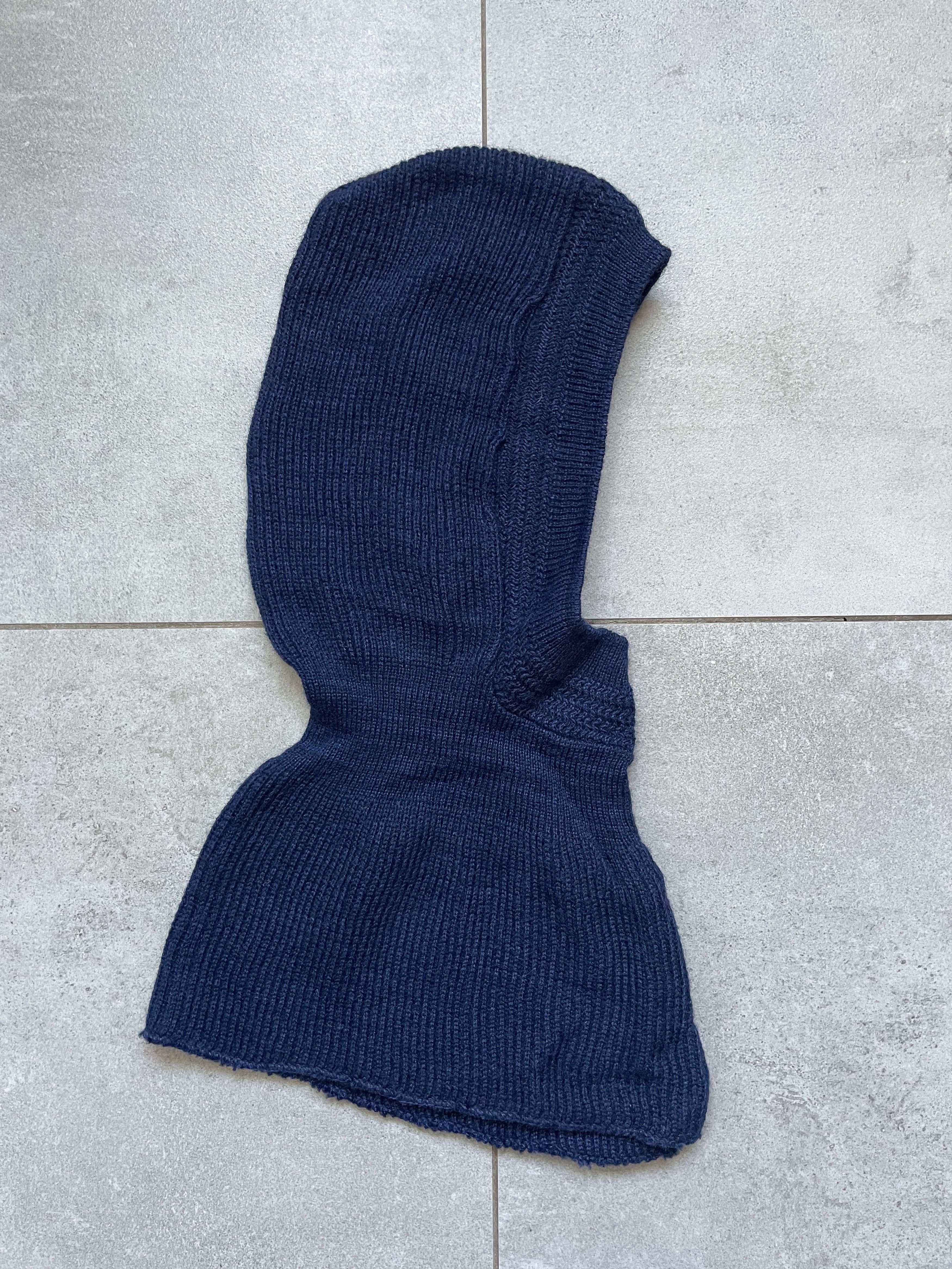 Handmade Y2K DARK NAVY RICK OWENS TYPE VIRGIN WOOL HOOD BALACLAVA Size ONE SIZE - 1 Thumbnail