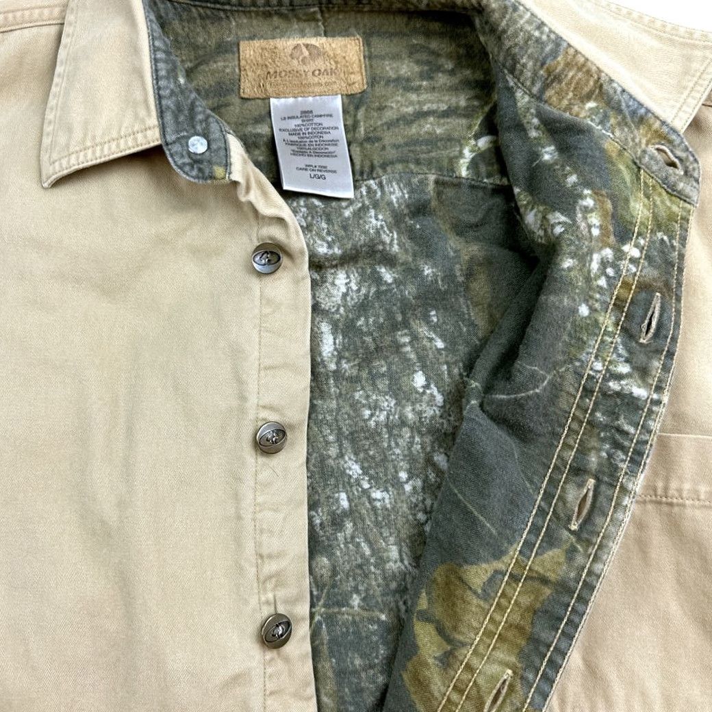 Vintage Mossy Oak Shirt Adult LARGE Brown Camouflage Lined Heavyweight Shacket Campfire Mossy Oak Brown Camouflage Shirt Mens Size US L / EU 52-54 / 3 - 6 Thumbnail