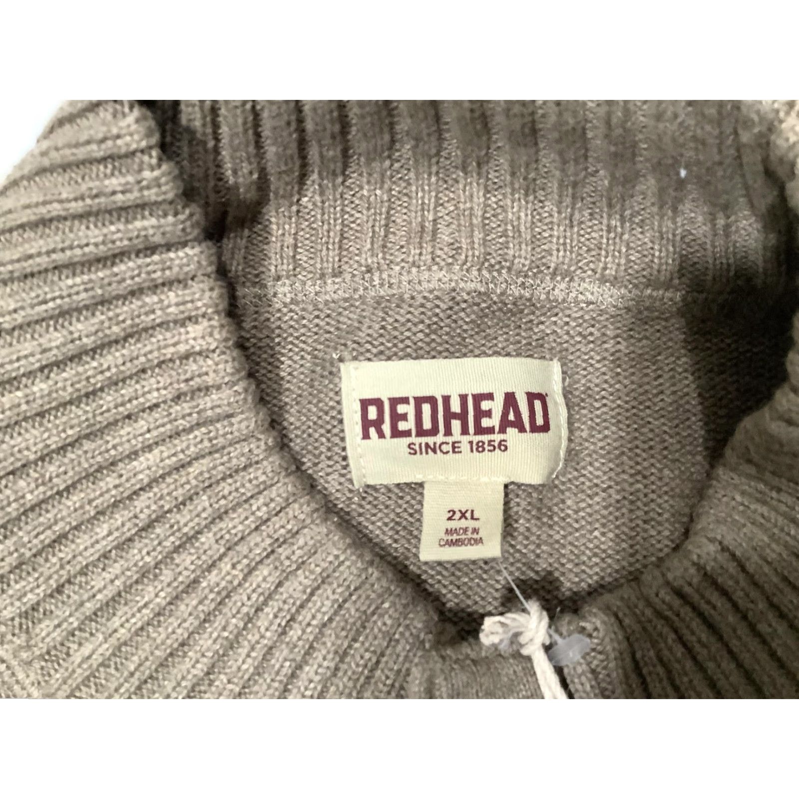 Vintage RedHead Sweater Mens 2XL Beige Waffle Knit Henley Mock Neck Pullover Outdoor Size US XXL / EU 58 / 5 - 7 Thumbnail