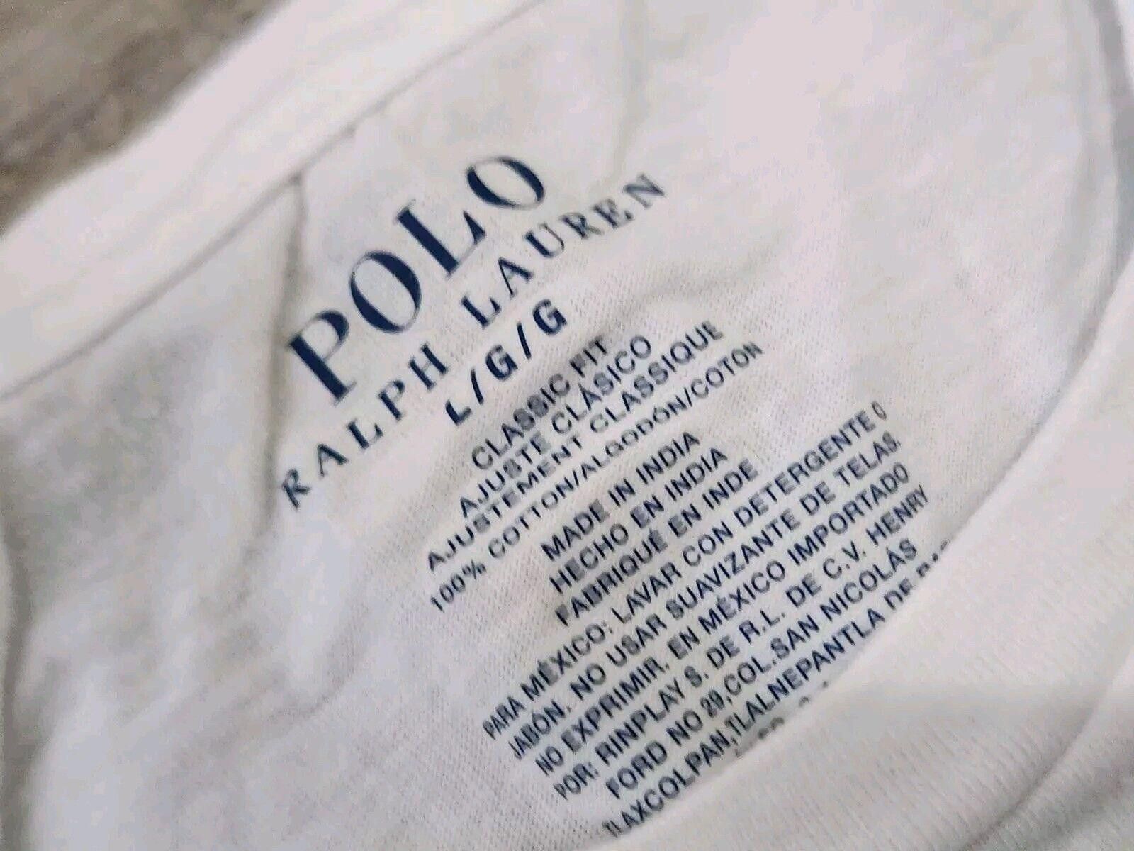Polo Ralph Lauren Mens Polo Ralph Lauren White T Shirt Classic Fit Cotton Size US L / EU 52-54 / 3 - 3 Thumbnail