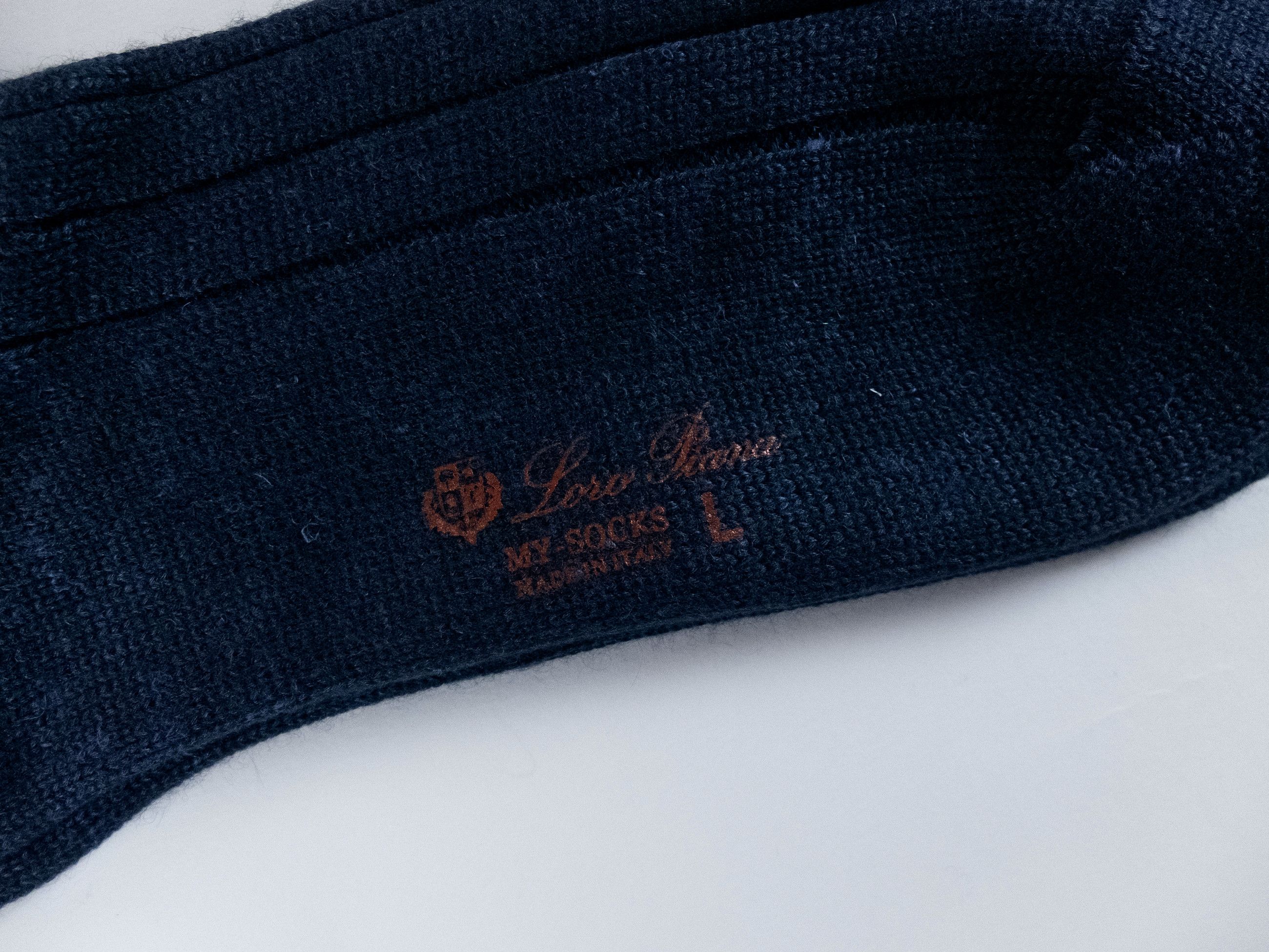 Loro Piana 2 pairs LORO PIANA navy blue silk cashmere socks Large q Size ONE SIZE - 3 Thumbnail
