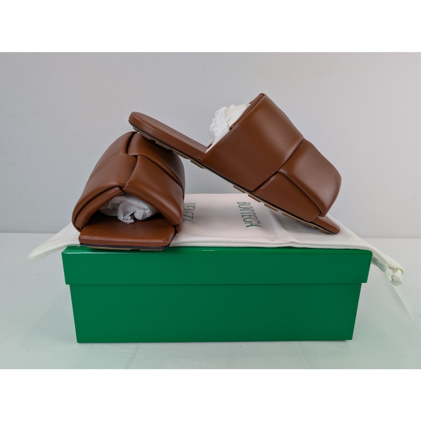 Bottega Veneta o1rshd1 Lagoon Nappa Leather Patch Sandal Slipper in Caramel Size US 9 / EU 42 - 18 Thumbnail
