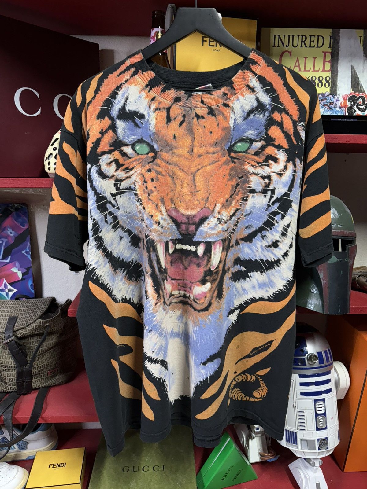 Vintage Vintage 90’s Tiger Liquid Blue T-Shirt Rare Adult Large Size US L / EU 52-54 / 3 - 1 Thumbnail