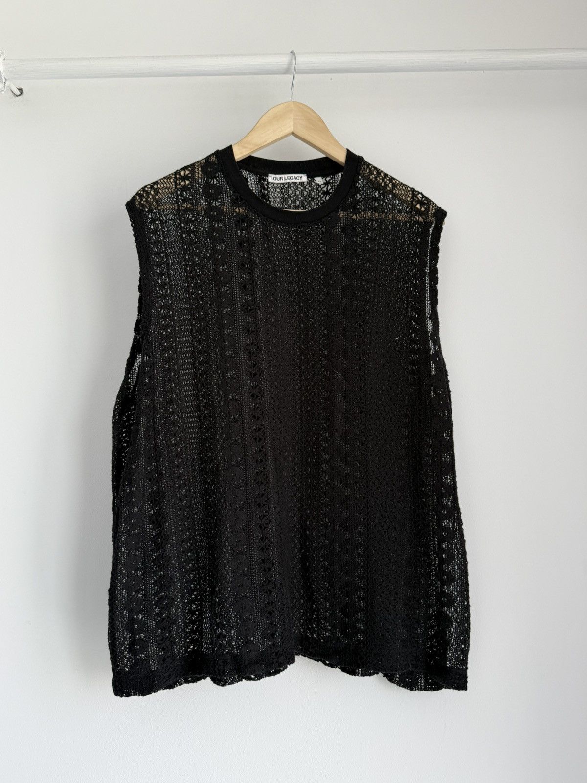 Our Legacy Our Legacy Box Sleeveless Black Cotton Crochet | Grailed