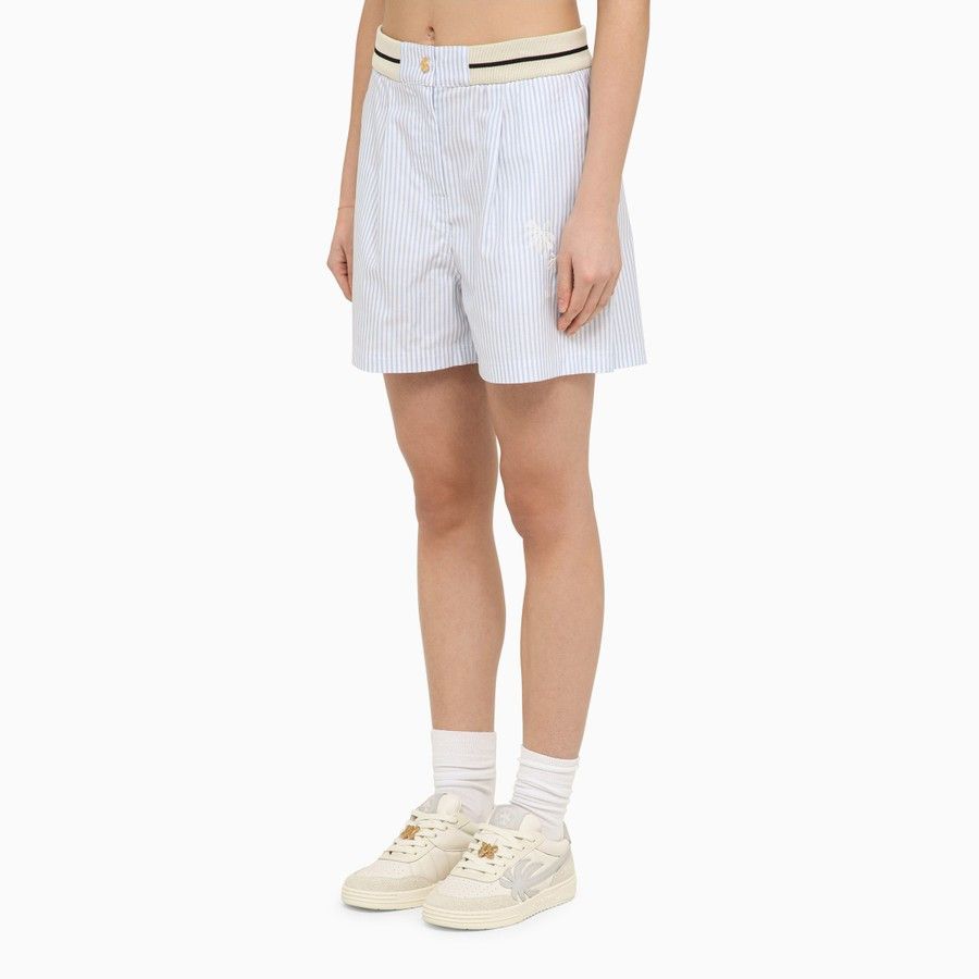 Palm Angels o1d2blof0924 Shorts Striped In Light Blue Size 26" / US 2 / IT 38 - 3 Thumbnail