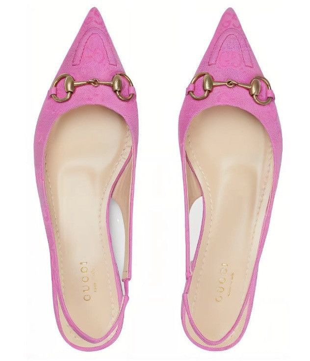 Gucci Gucci Horsebit GG Print Fabric Upper 1.2cm Flats Pink Size US 9.5 / IT 39.5 - 5 Thumbnail