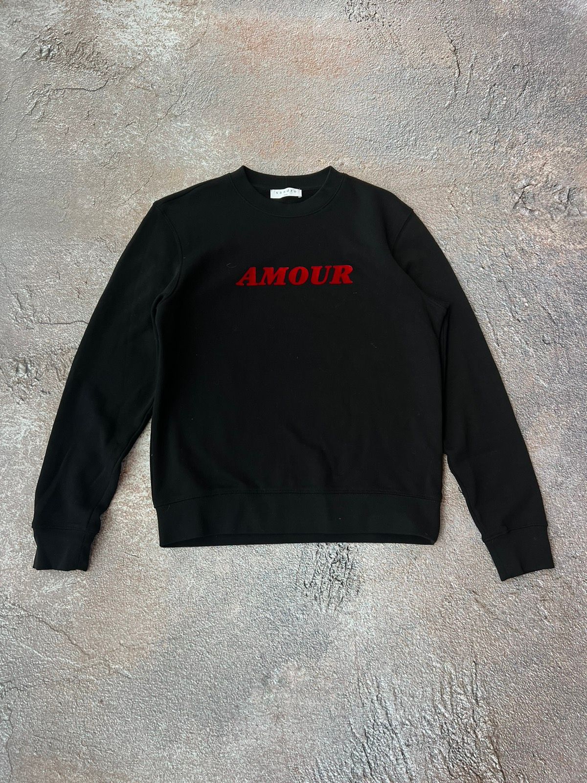 Pre-owned Sandro Amour Big Logo Designer Japan Style Adult Sweatshirt In Black
