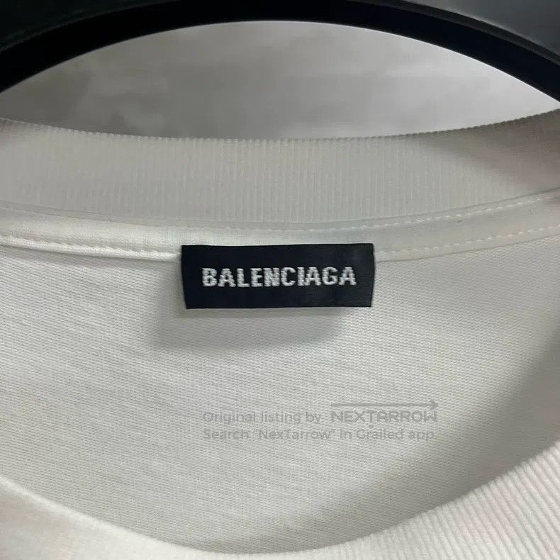 Balenciaga Balenciaga White Logo letter printing casual round neck sh Size US XL / EU 56 / 4 - 2 Thumbnail