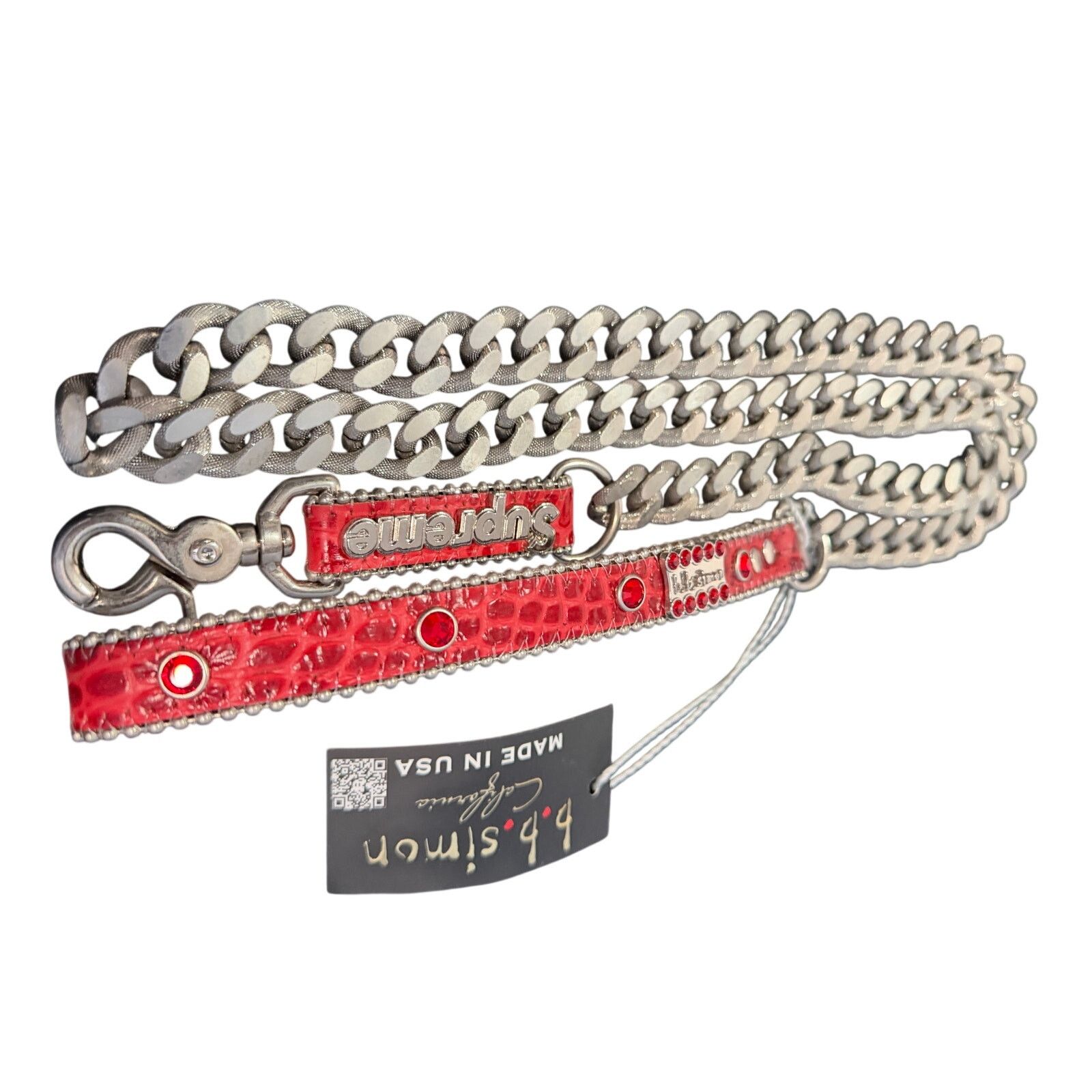 Supreme Supreme x B.B Simon Studded dog leash red ds in box Size ONE SIZE - 2 Thumbnail