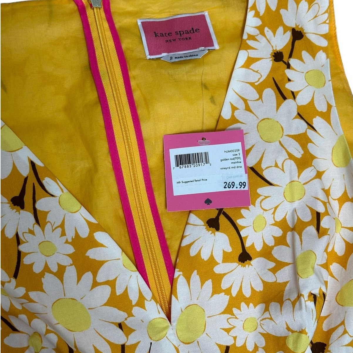 Kate Spade Kate Spade Kate Daisy Poplin Vineyard Midi Dress Size 2 Size XS / US 0-2 / IT 36-38 - 12 Thumbnail