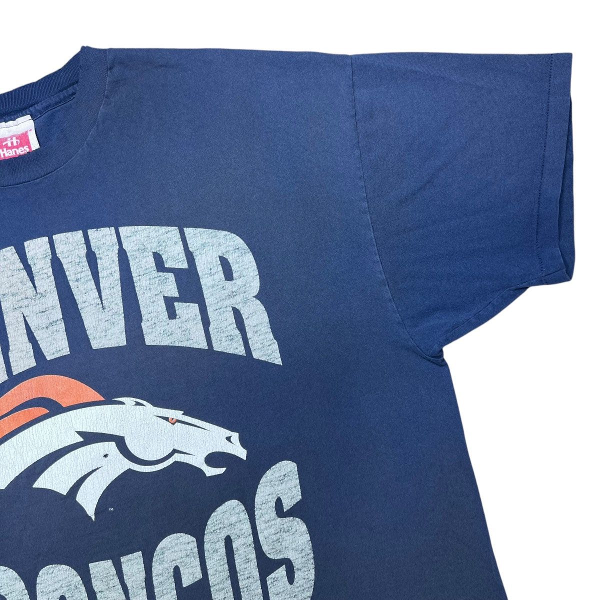 NFL × Vintage Vtg 1997 NFL Denver Broncos Logo Spell Out 3D Graphic Tee Size US XXL / EU 58 / 5 - 10 Thumbnail