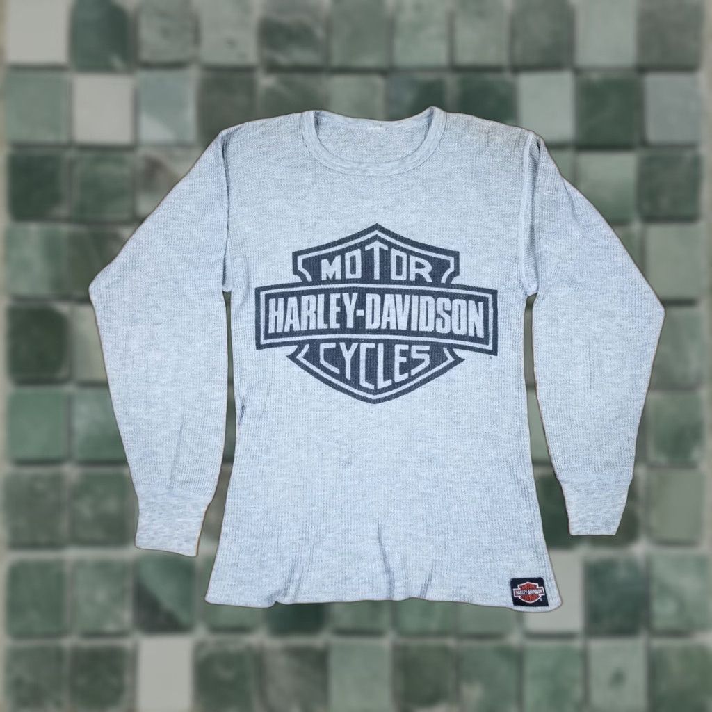 Harley Davidson VINTAGE Harley-Davidson SHIRT Mens 80s Appleton WI Print Thermal Long Sleeve SZ M Gray Size US M / EU 48-50 / 2 - 1 Thumbnail