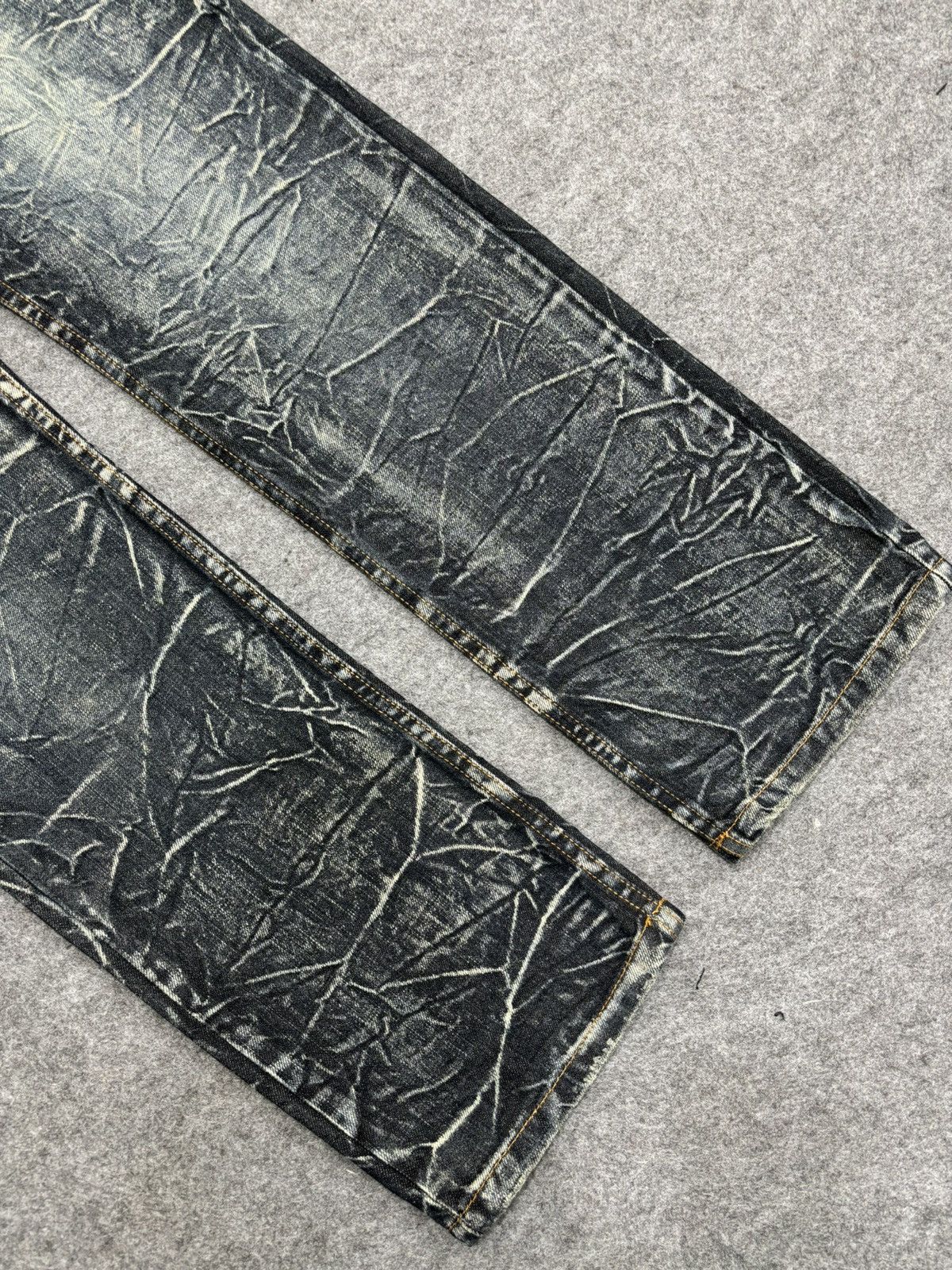 Japanese Brand 💥Double Waist💥Crazy Fades Nylaus Doube Waist Denim F528 Size US 32 / EU 48 - 12 Thumbnail