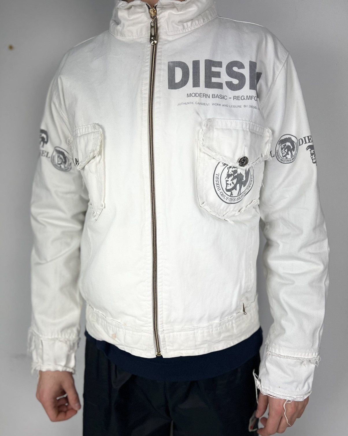 Diesel Vintage Diesel Denim Jacket Big Logo Y2K Japan Size US S / EU 44-46 / 1 - 2 Thumbnail