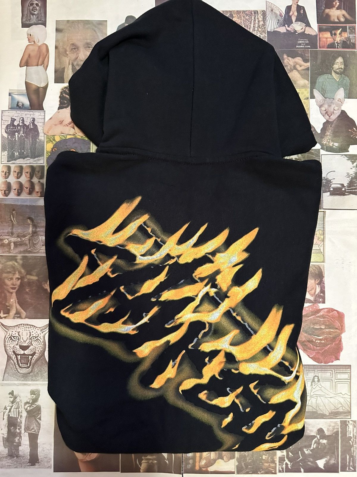 image of Stussy Burning Stock Zip Hoodie Black, Men's (Size Small)