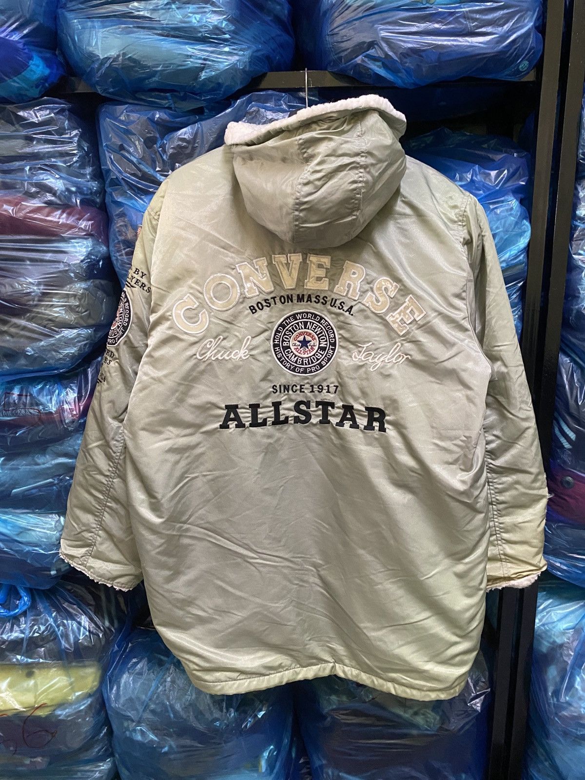 Converse Vintage Converse All Star Padded Parka Jacket Sherpa Lining Size US M / EU 48-50 / 2 - 12 Thumbnail