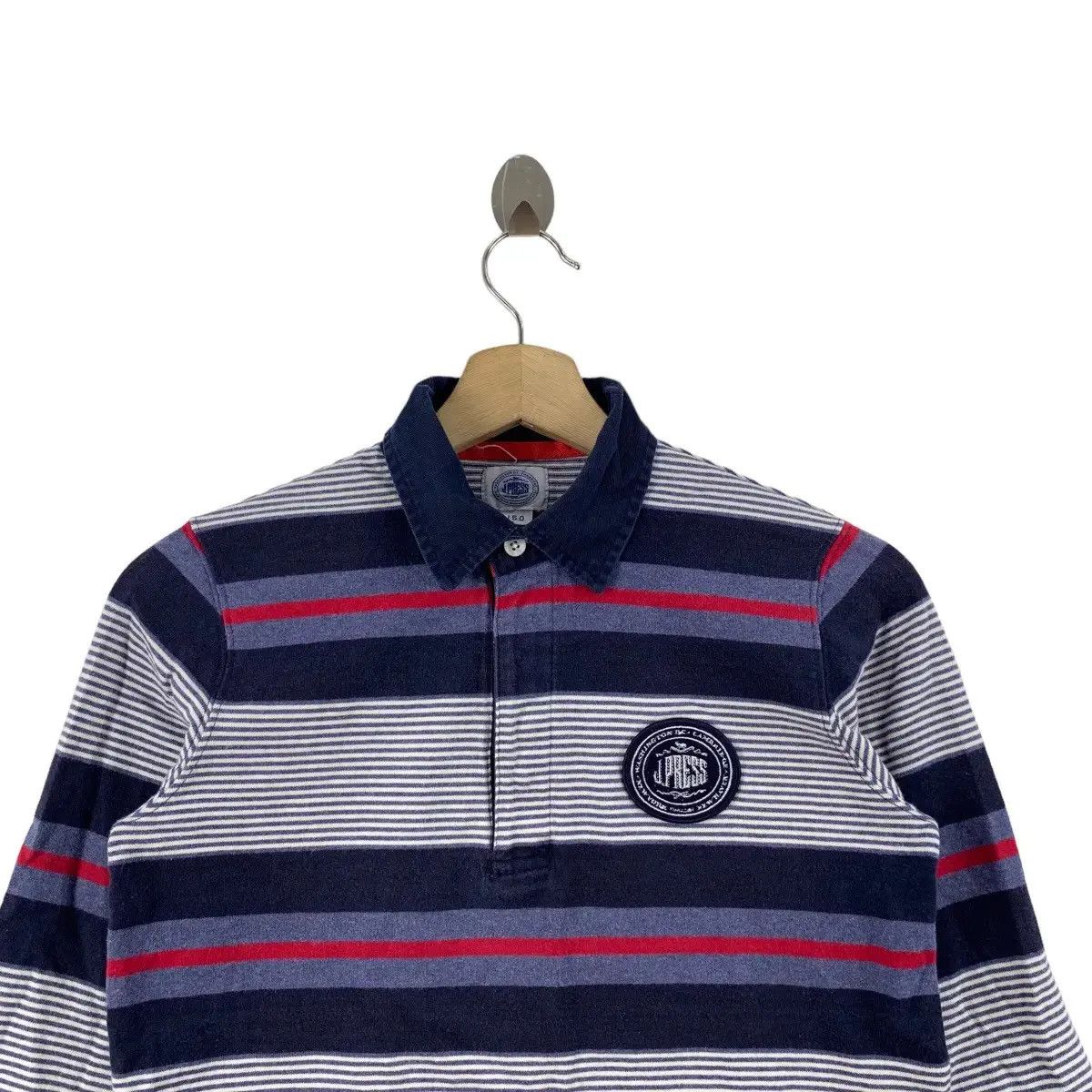 J. Press Vintage J.PRESS CAMBRIDGE Striped Patch Polo Tee Shirt Size XS / US 0-2 / IT 36-38 - 3 Thumbnail