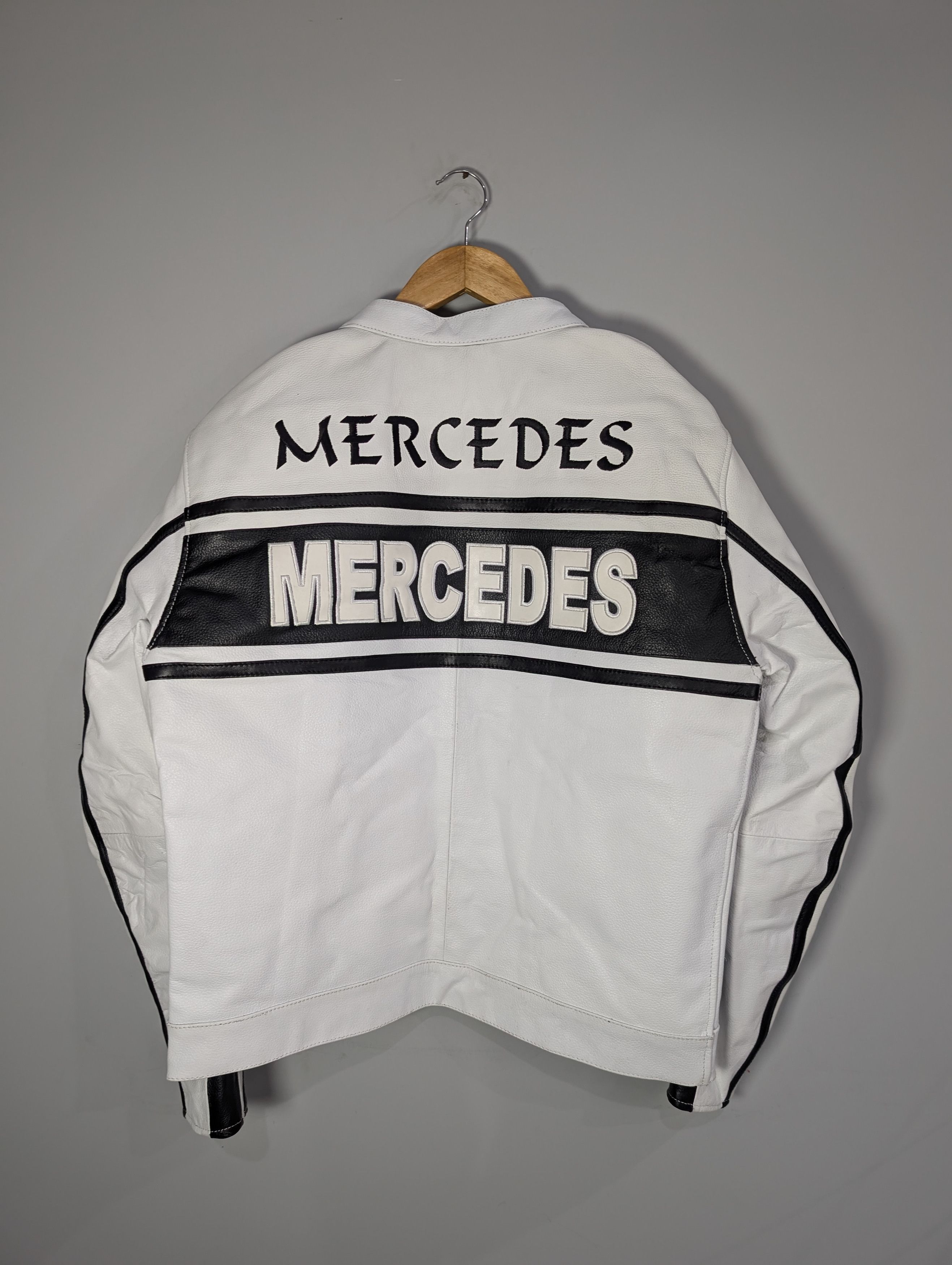 Vintage Mercedes Benz Real Cowhide Leather Jacket Size L / US 10 / IT 46 - 2 Thumbnail