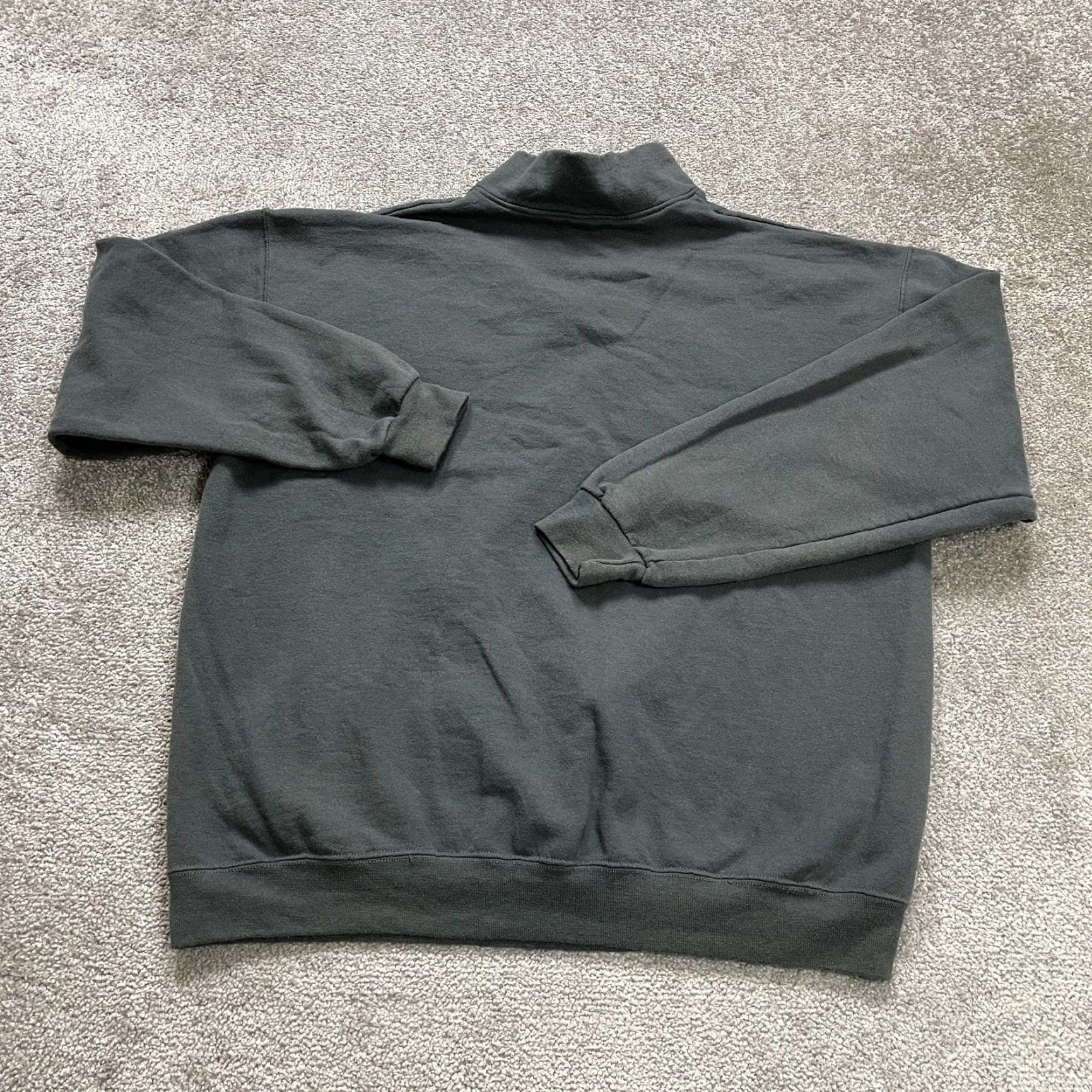 Jerzees Jerzees Sweatshirt Mens XL 1/4 Zip Mock Neck Fleece Gray Cotton Polyester Pullover Regular Sports University Classic Size US XL / EU 56 / 4 - 2 Thumbnail