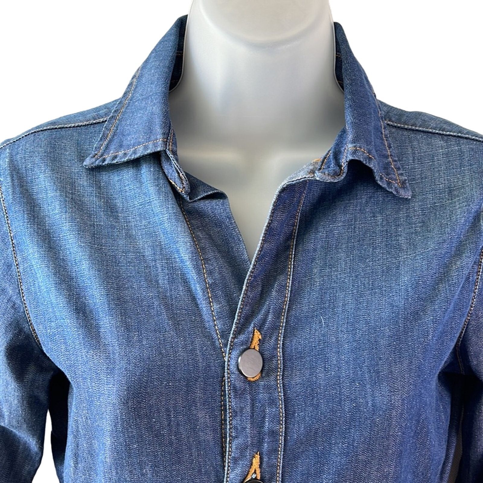 Frame FRAME Denim Le St. Tropez Earldom Denim Dress Size XS Size XS / US 0-2 / IT 36-38 - 3 Thumbnail