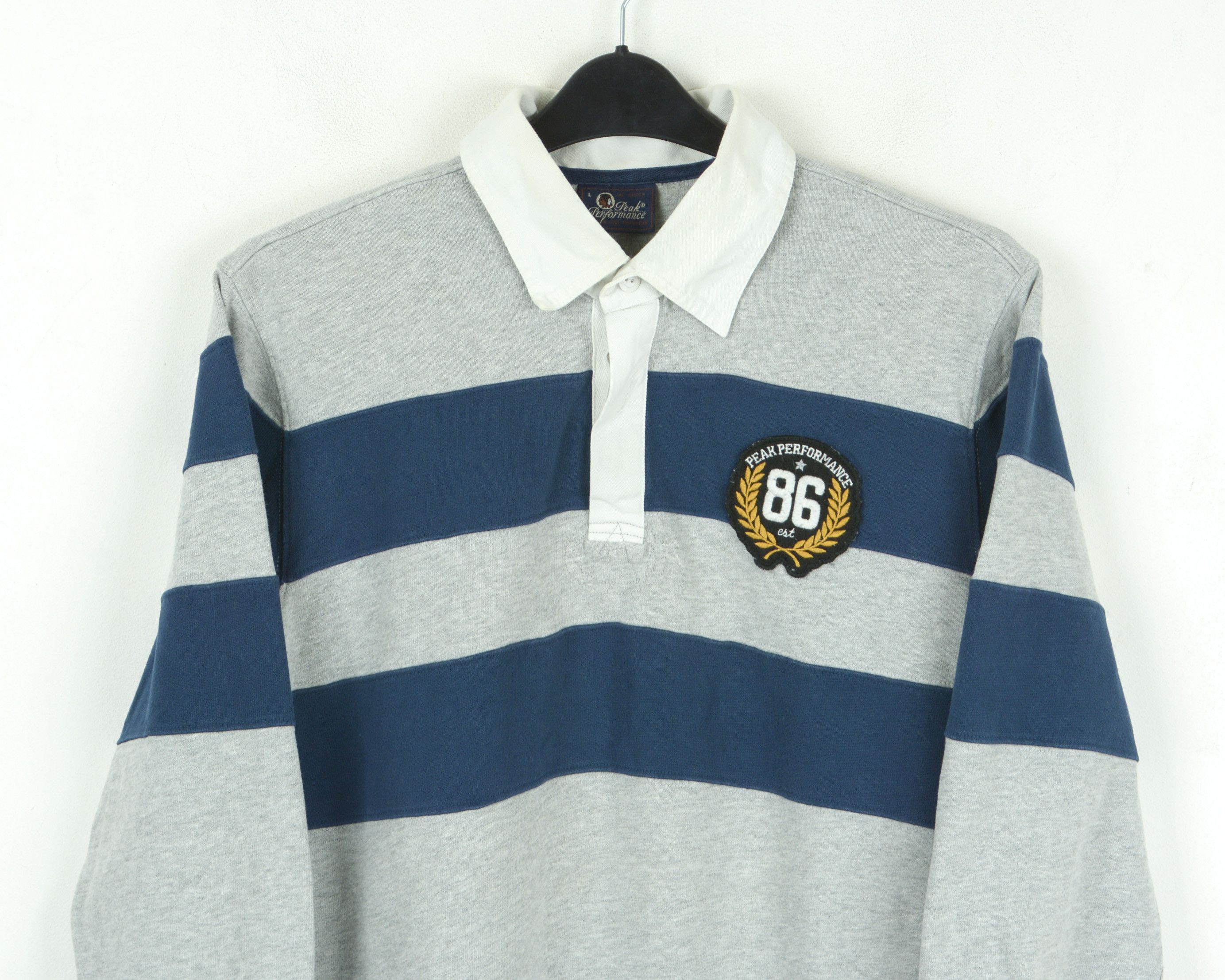 Peak Performance Elmer Rug L Polo Shirt Cotton Striped Long Sleeved Top Size US L / EU 52-54 / 3 - 2 Thumbnail
