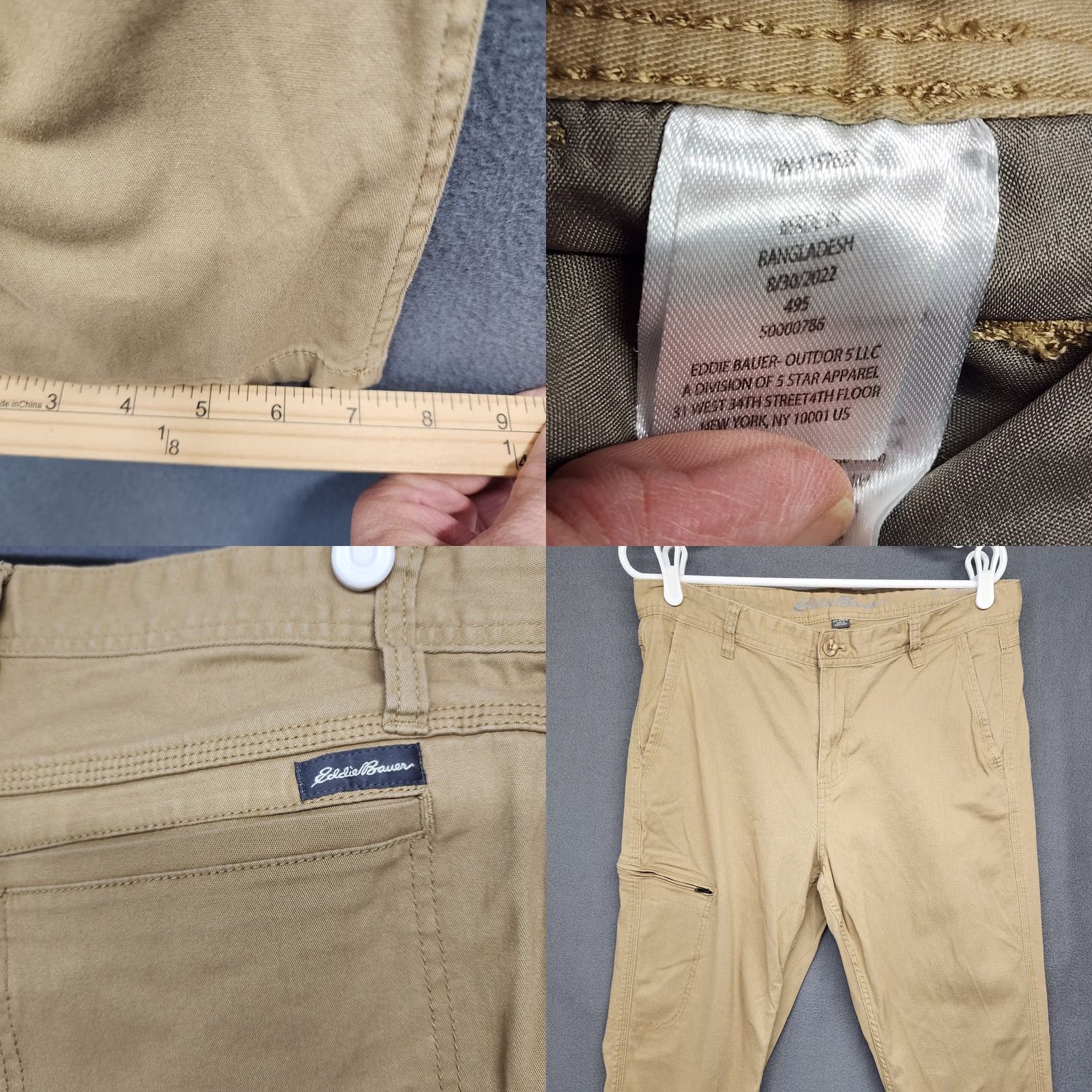 Eddie Bauer Eddie Bauer Mens Pants Active Fit Cargo 34x30 Brown Taper Gorpcore Tagged 34x32 Size US 34 / EU 50 - 8 Thumbnail