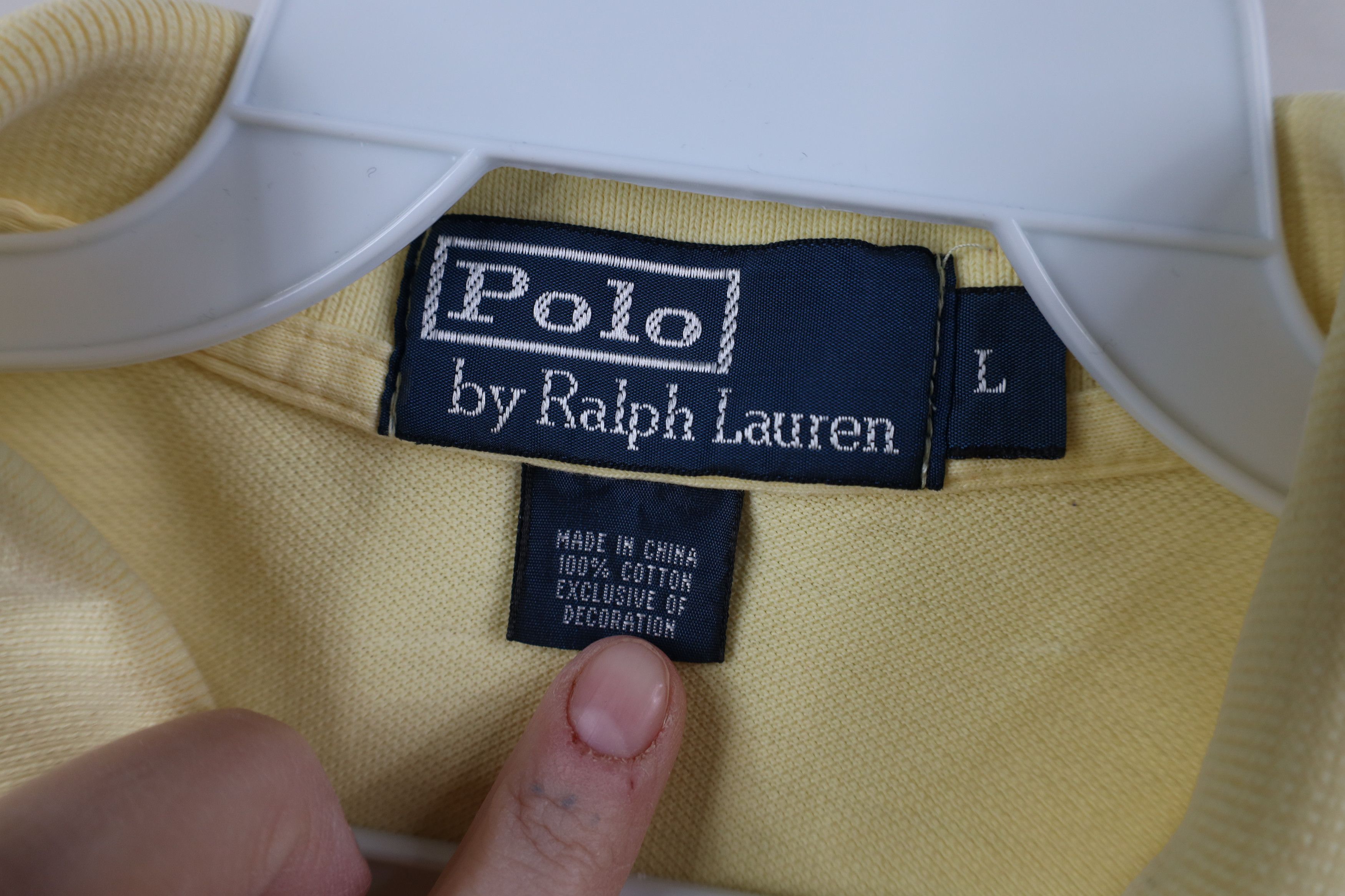 Ralph Lauren Vintage 90s Ralph Lauren Pique Cotton Golf Polo Shirt Yellow Size US L / EU 52-54 / 3 - 10 Thumbnail