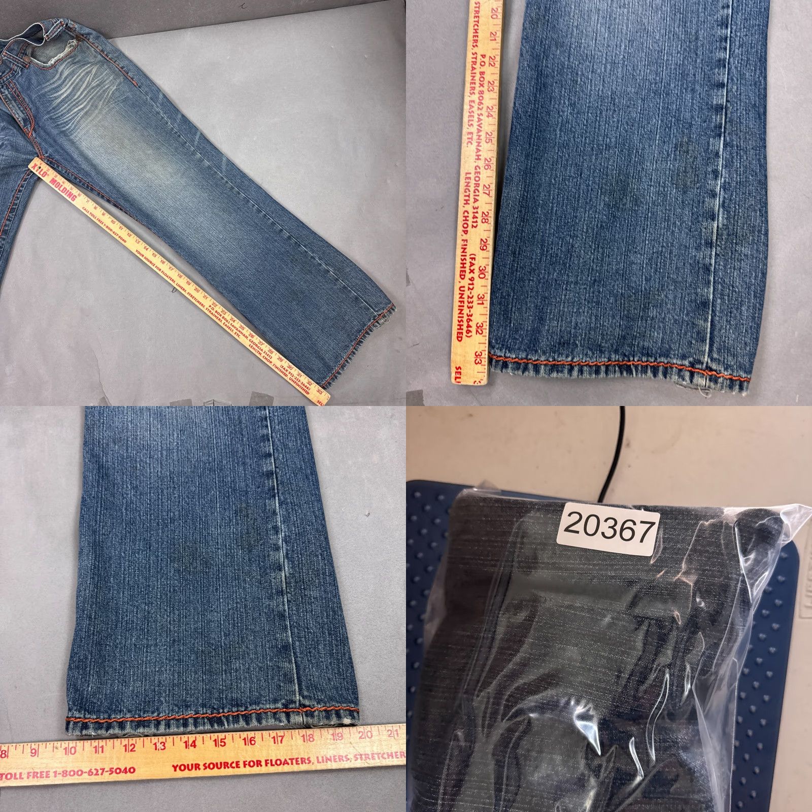 True Religion True Religion Jeans Men 42x34 Bobby Big T Thrashed Destroyed Denim Pants Denim Blue 5-Pocket Regular Fit Straight Mid Rise Jeans Mens Size US 42 / EU 58 - 11 Thumbnail
