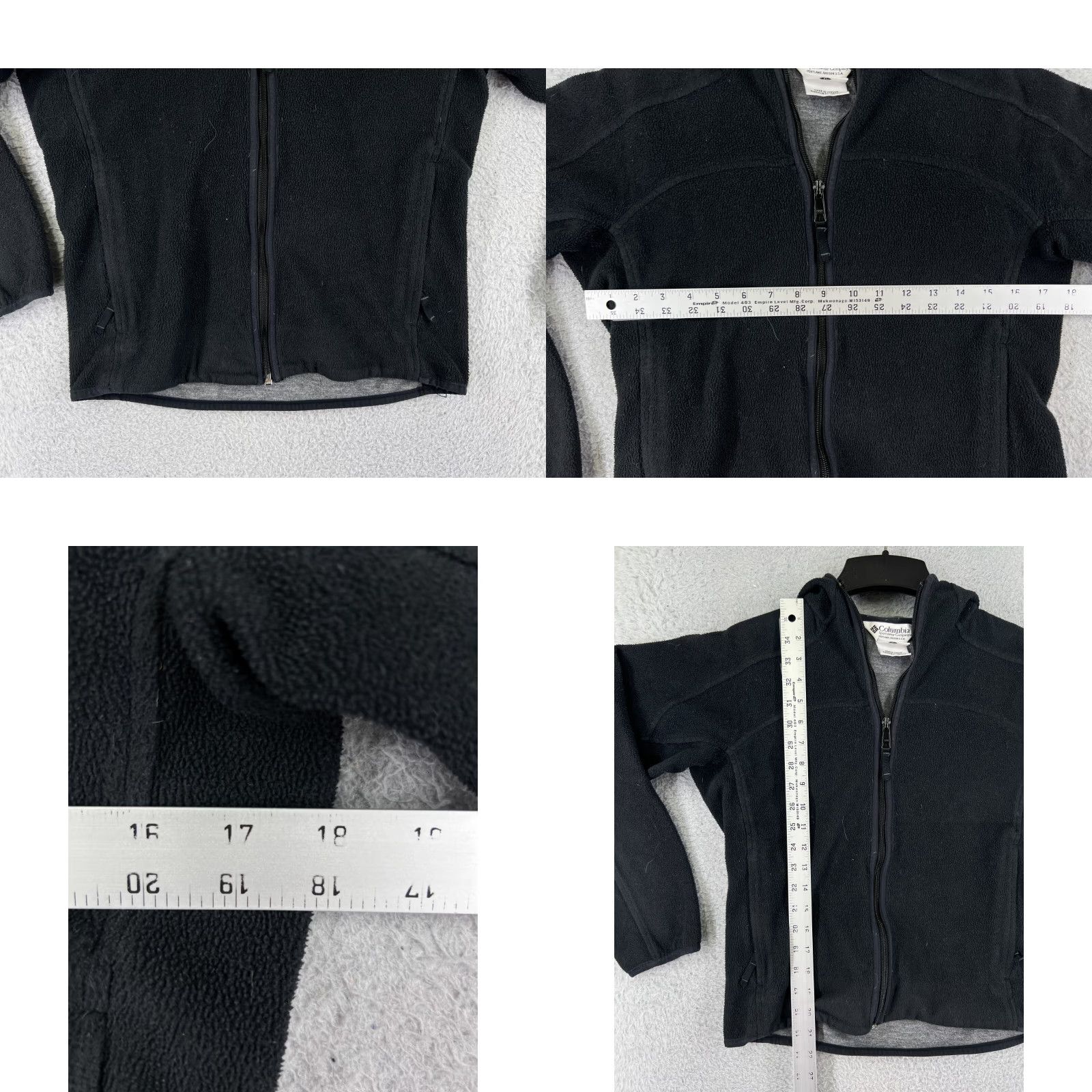 Vintage Columbia Jacket Women XL Black Fleece Hooded Full Zip Polyester Size XL / US 12-14 / IT 48-50 - 8 Thumbnail