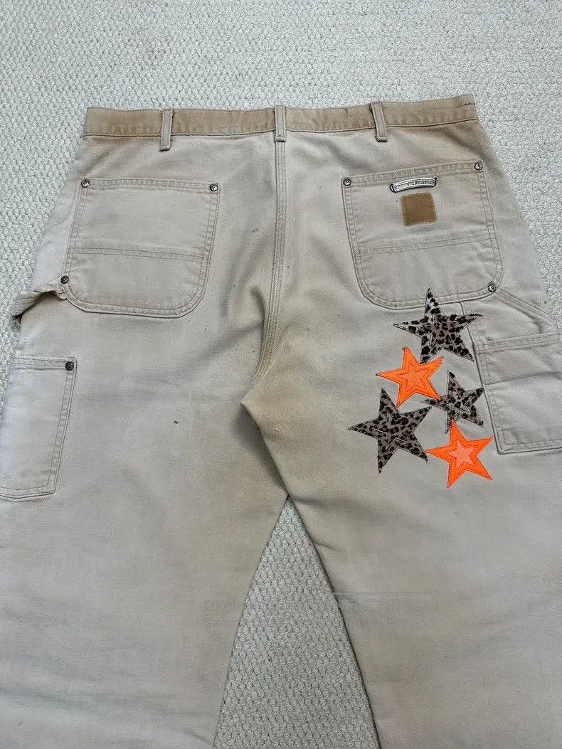 Chrome Hearts CHROME HEARTS 36 Orange star leather knee overalls Size US 36 / EU 52 - 4 Thumbnail