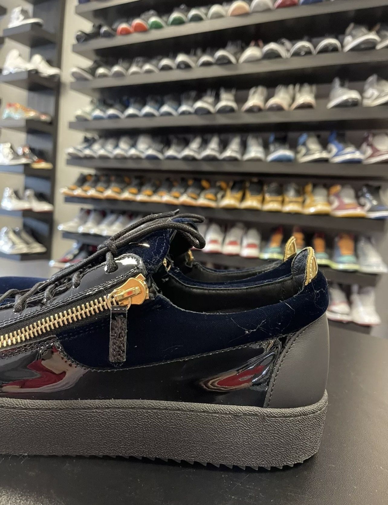 Giuseppe Zanotti Size 12 - Giuseppe Zanotti Men’s Frankie" Blue Velvet Black Size US 12 / EU 45 - 5 Thumbnail