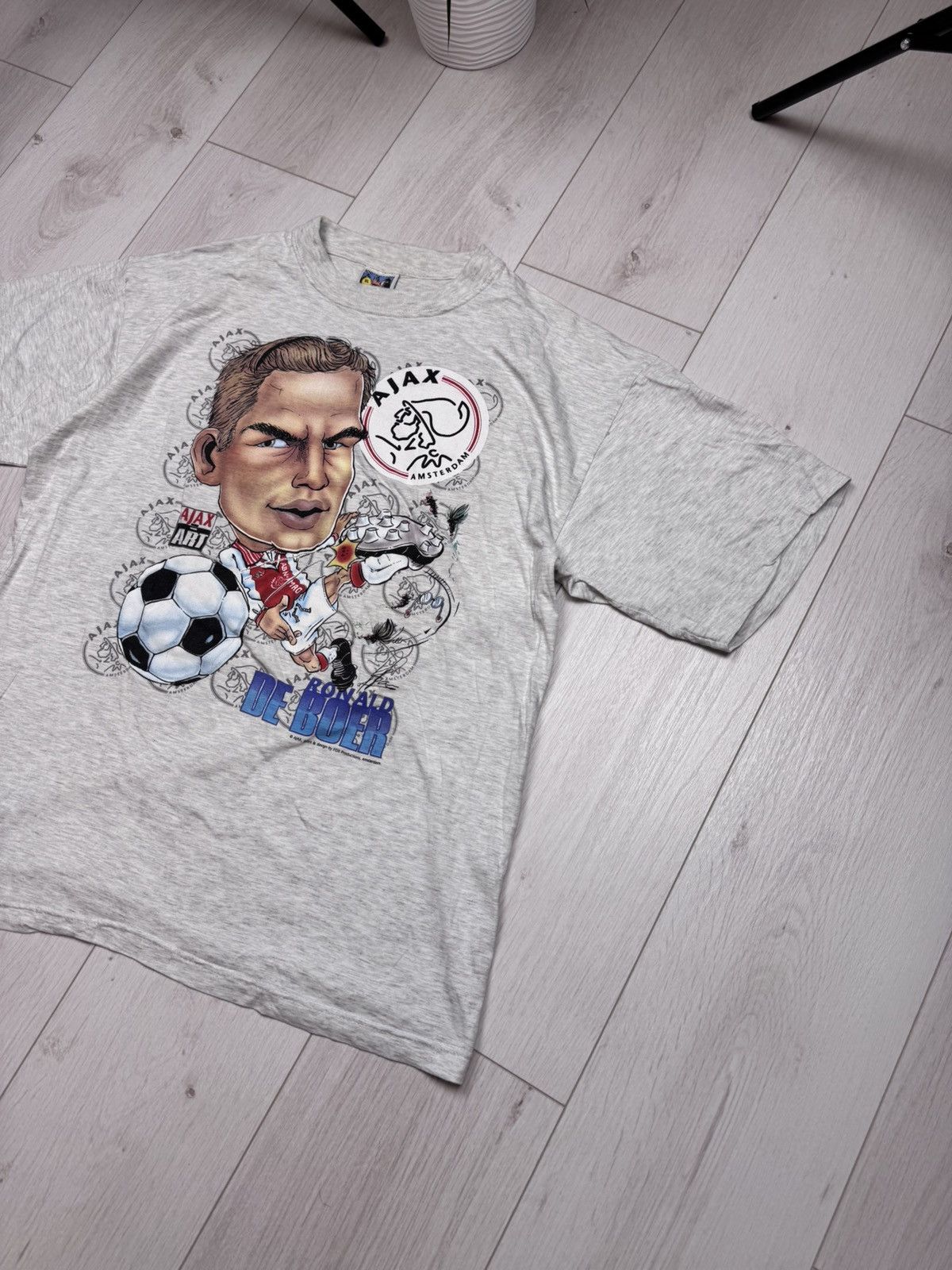 Vintage Vintage 90s Ajax Ronald De Boer Football White T-shirt Size US XL / EU 56 / 4 - 3 Thumbnail