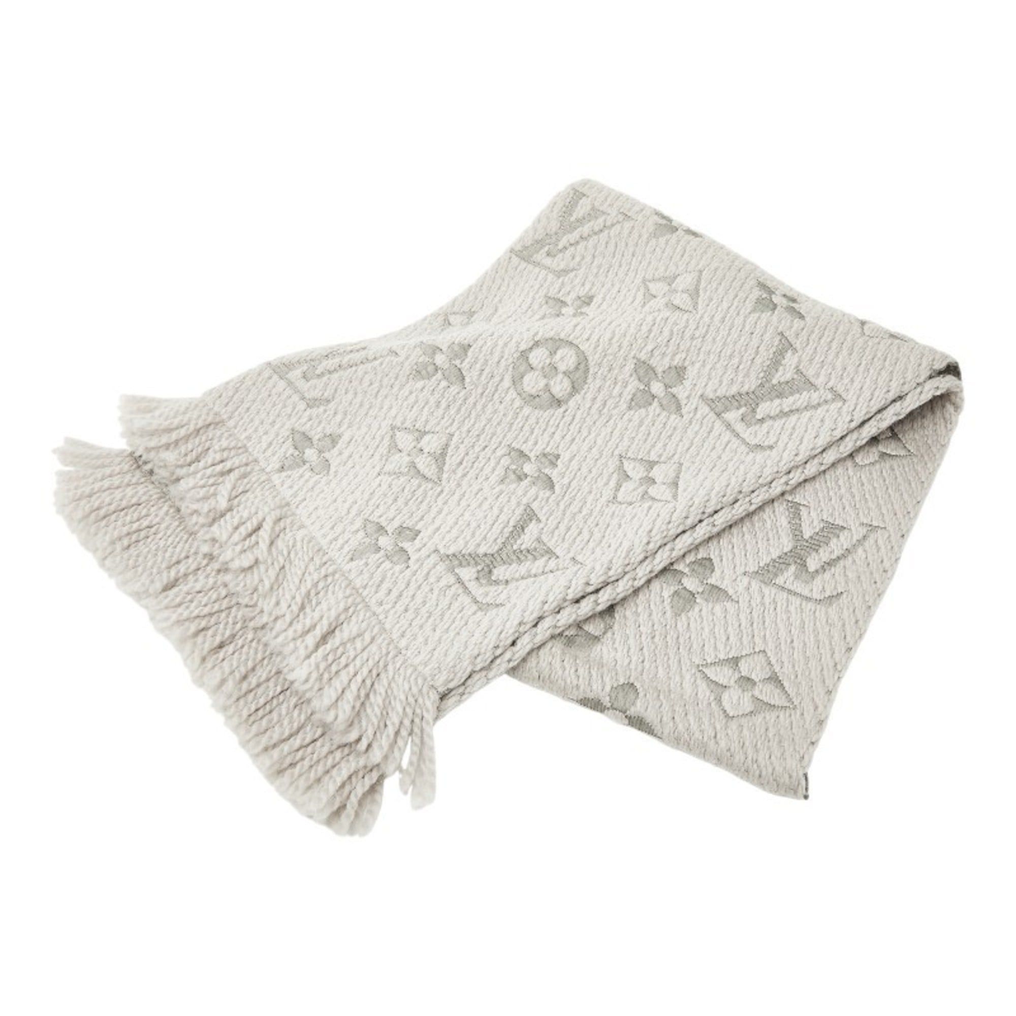 Louis Vuitton Louis Vuitton Echarpe Logomania Scarf M74742 Griperle Gray Wool and Silk Women's LOUIS VUITTON Size ONE SIZE - 1 Thumbnail