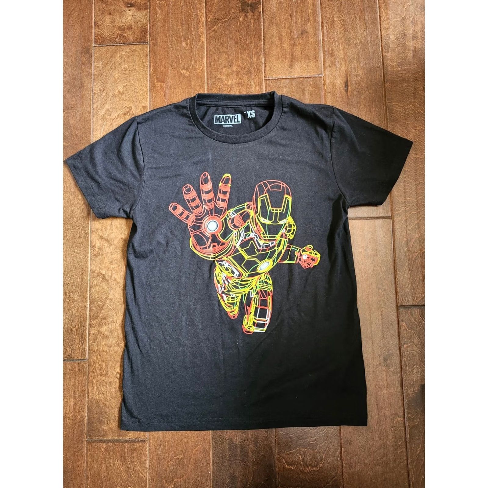 Vintage Marvel Iron Man Graphic Tee T-shirt - Neon Neon Man Crew Neck Short Sleeve Black XS Men's Shirt Graphic Print 90s? Size US XS / EU 42 / 0 - 2 Thumbnail