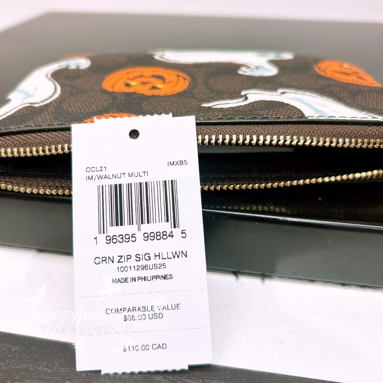 Coach Corner Zip Wristlet In Signature Canvas With Halloween CCL21 Size ONE SIZE - 5 Thumbnail