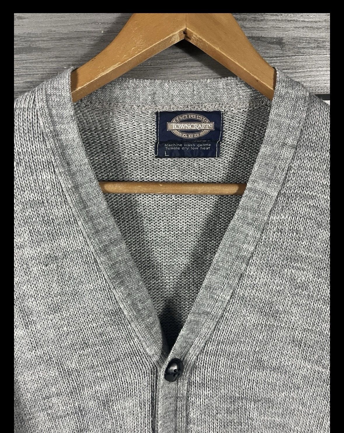 Towncraft Vintage 80s Towncraft Cardigan Sweater Mens M Gray grandpa Size US M / EU 48-50 / 2 - 2 Thumbnail