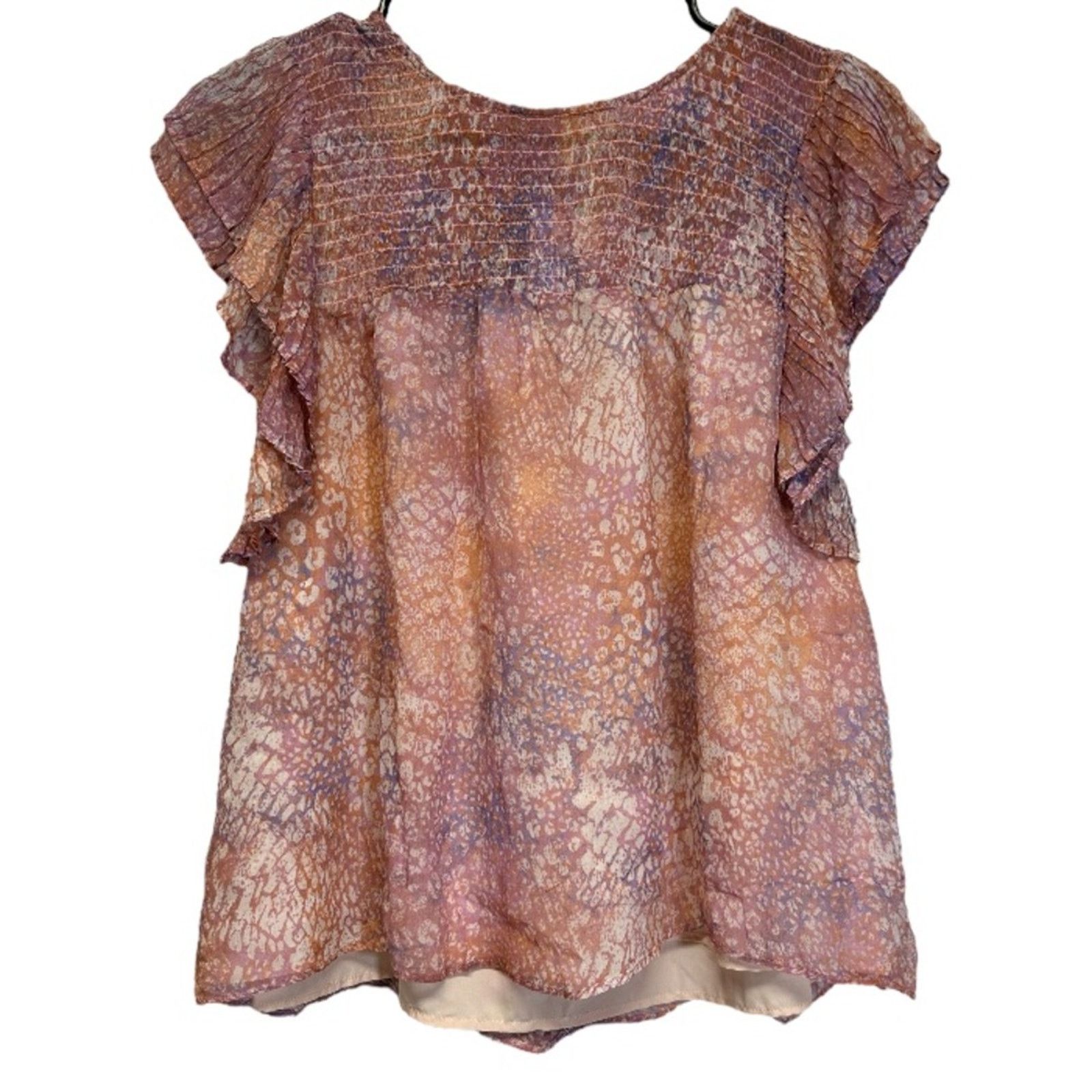 BB Dakota BB Dakota Dreams Are Made Of Tie Dye Short Sleeve Ruffle Top Size M / US 6-8 / IT 42-44 - 3 Thumbnail