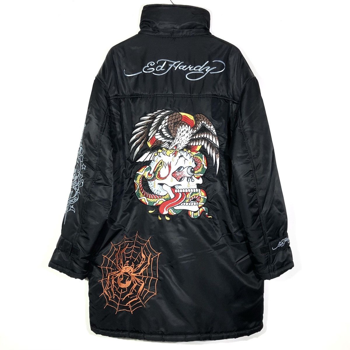 Ed Hardy Parka Longue Broderies Graphique Vintage 2000’s Ed Hardy Size US L / EU 52-54 / 3 - 1 Thumbnail