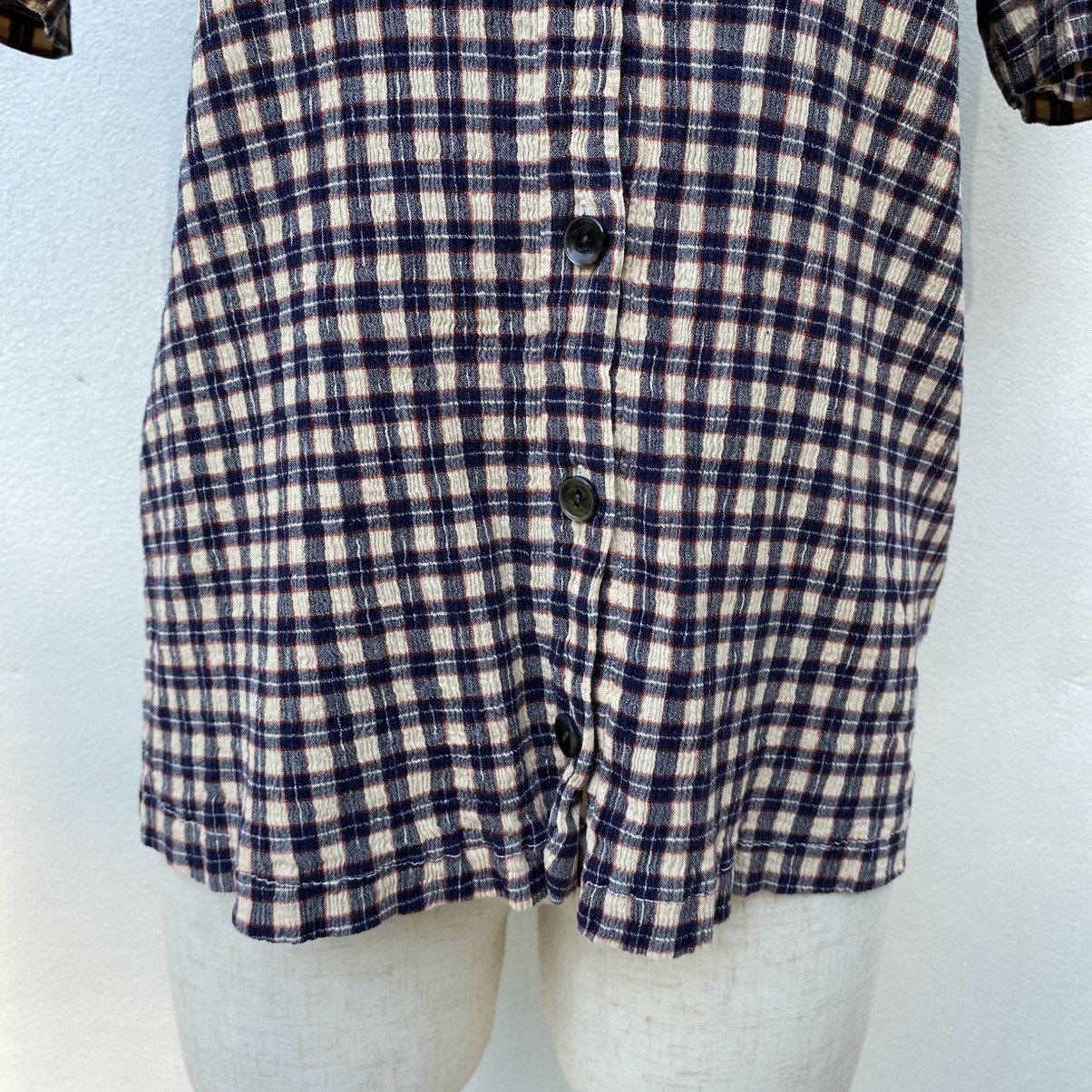 Tsumori Chisato Tsumori Chisato Vintage Plaid Button-Up Pleated Shirt Size M / US 6-8 / IT 42-44 - 12 Thumbnail