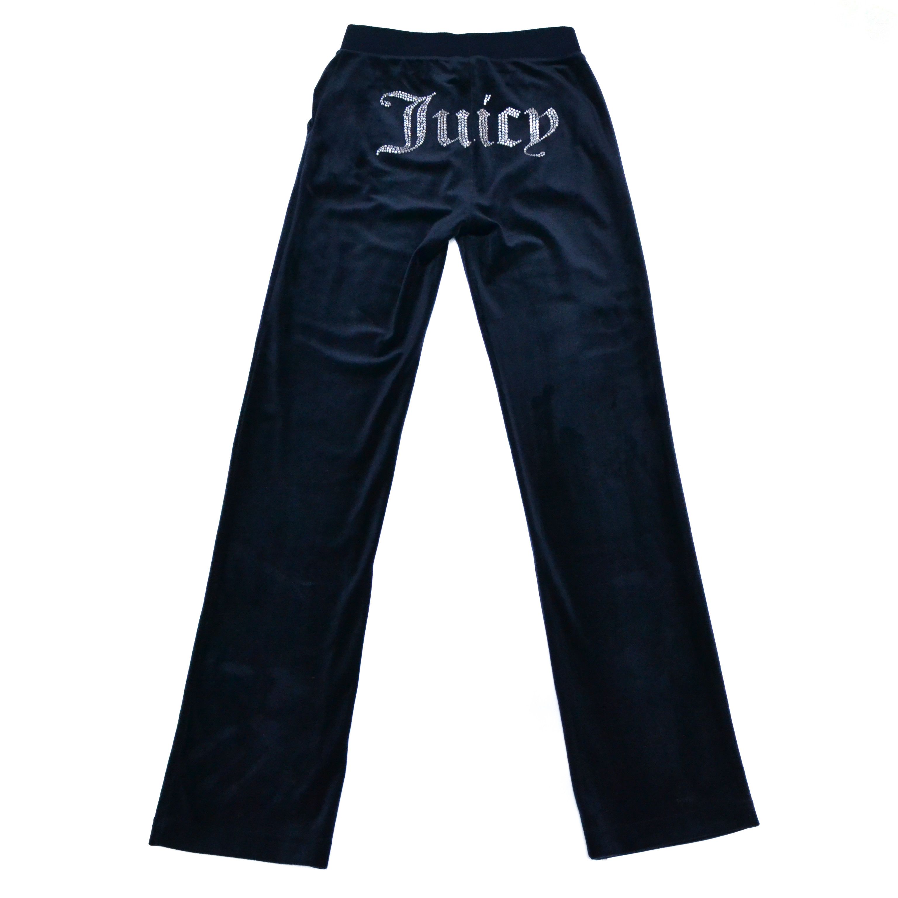 Juicy Couture Juicy Couture Velour Blue Navy Rhinestones Track Pants Size 26" / US 2 / IT 38 - 1 Thumbnail