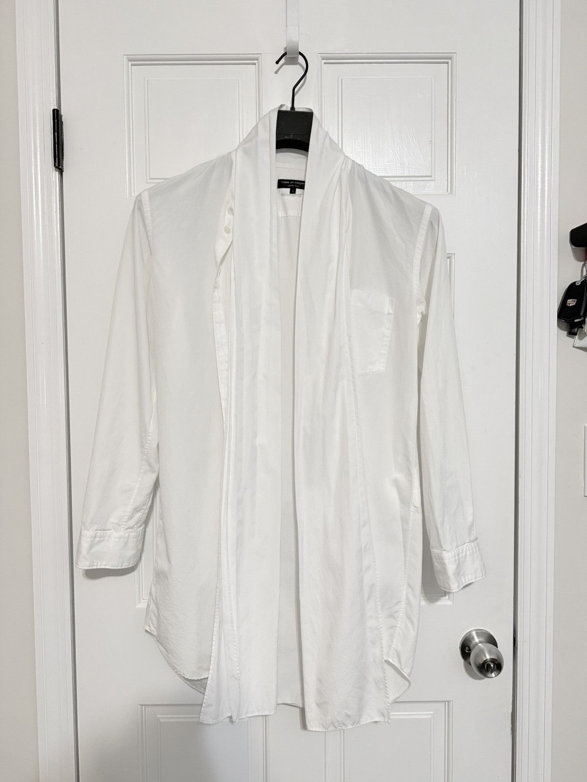 Comme Des Garçon Homme Plus White Neck Tie Shirt