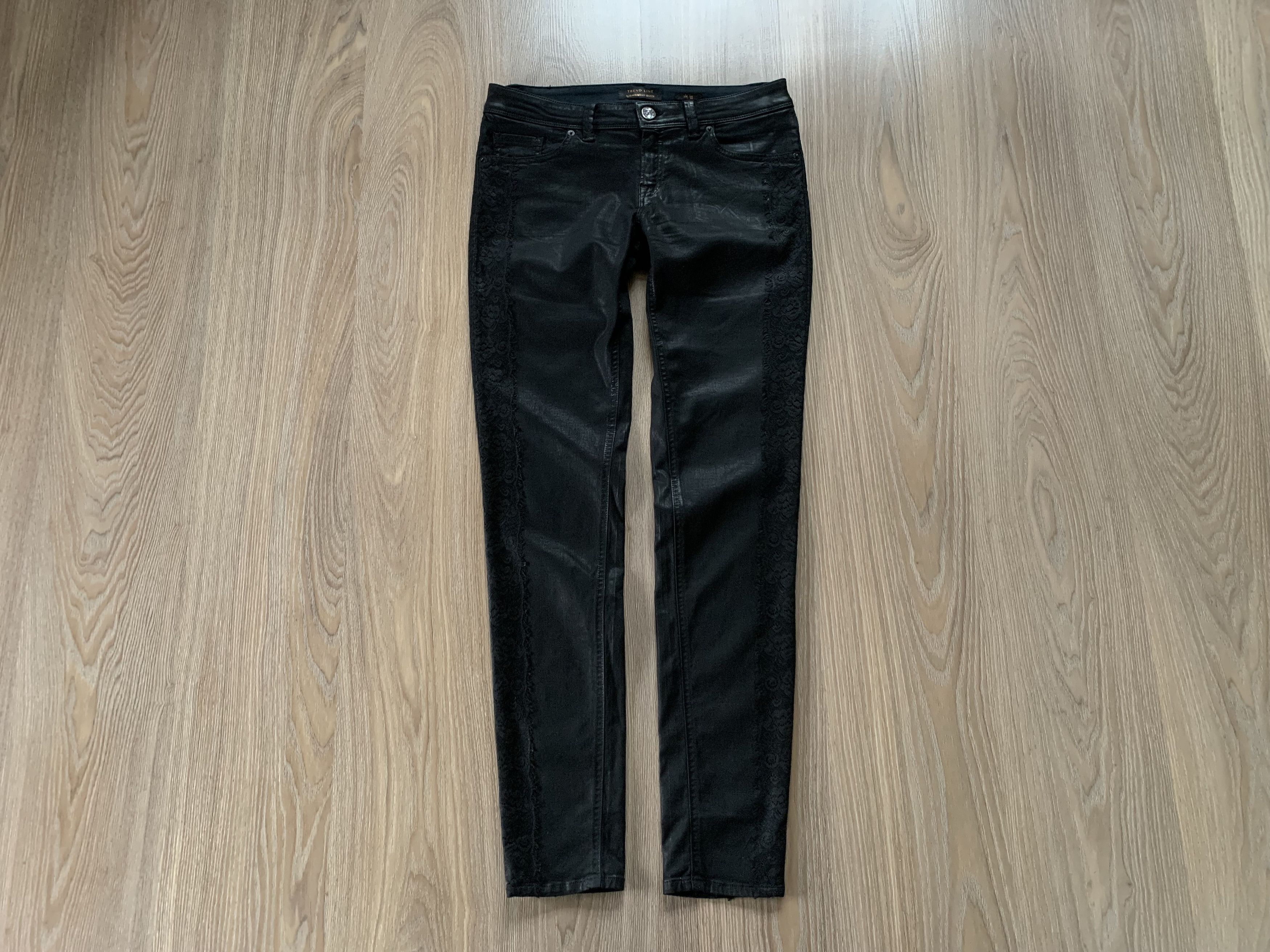 Other Raffaello Rossi Leather Black Wax Jeans Size 30" / US 8 / IT 44 - 1 Thumbnail