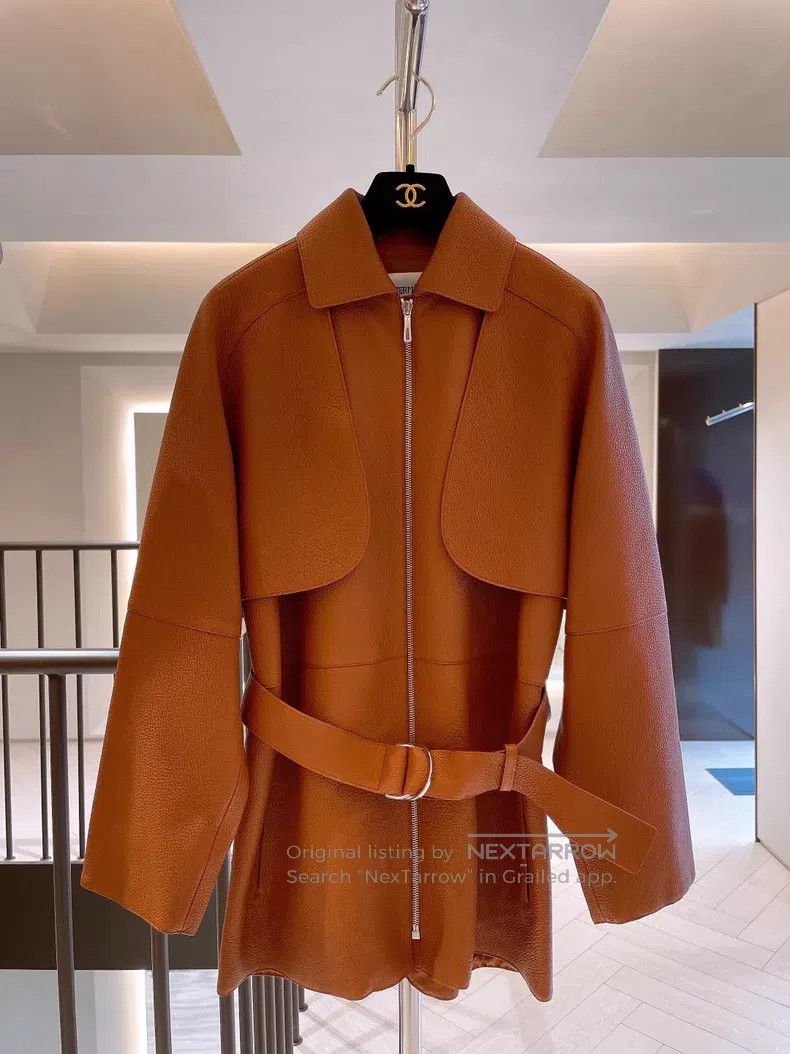 Hermes Hermes Gold Brown Two-piece Leather Jacket Size XXS / US 00 / IT 34 - 2 Thumbnail
