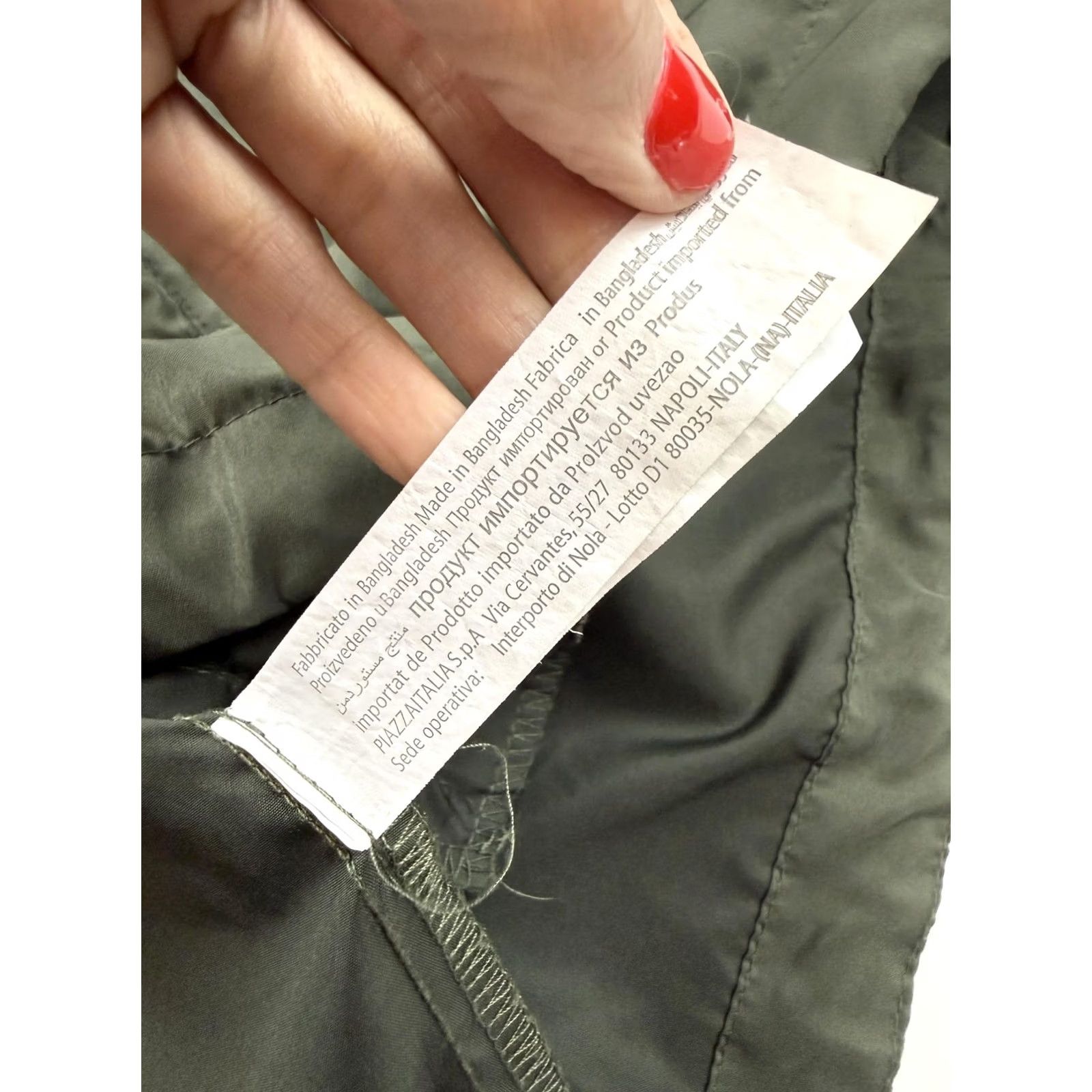 Vintage Piazza Italia Coat Womens Medium Green Hooded Fishtail Parka Full Zip Pockets Size M / US 6-8 / IT 42-44 - 5 Thumbnail