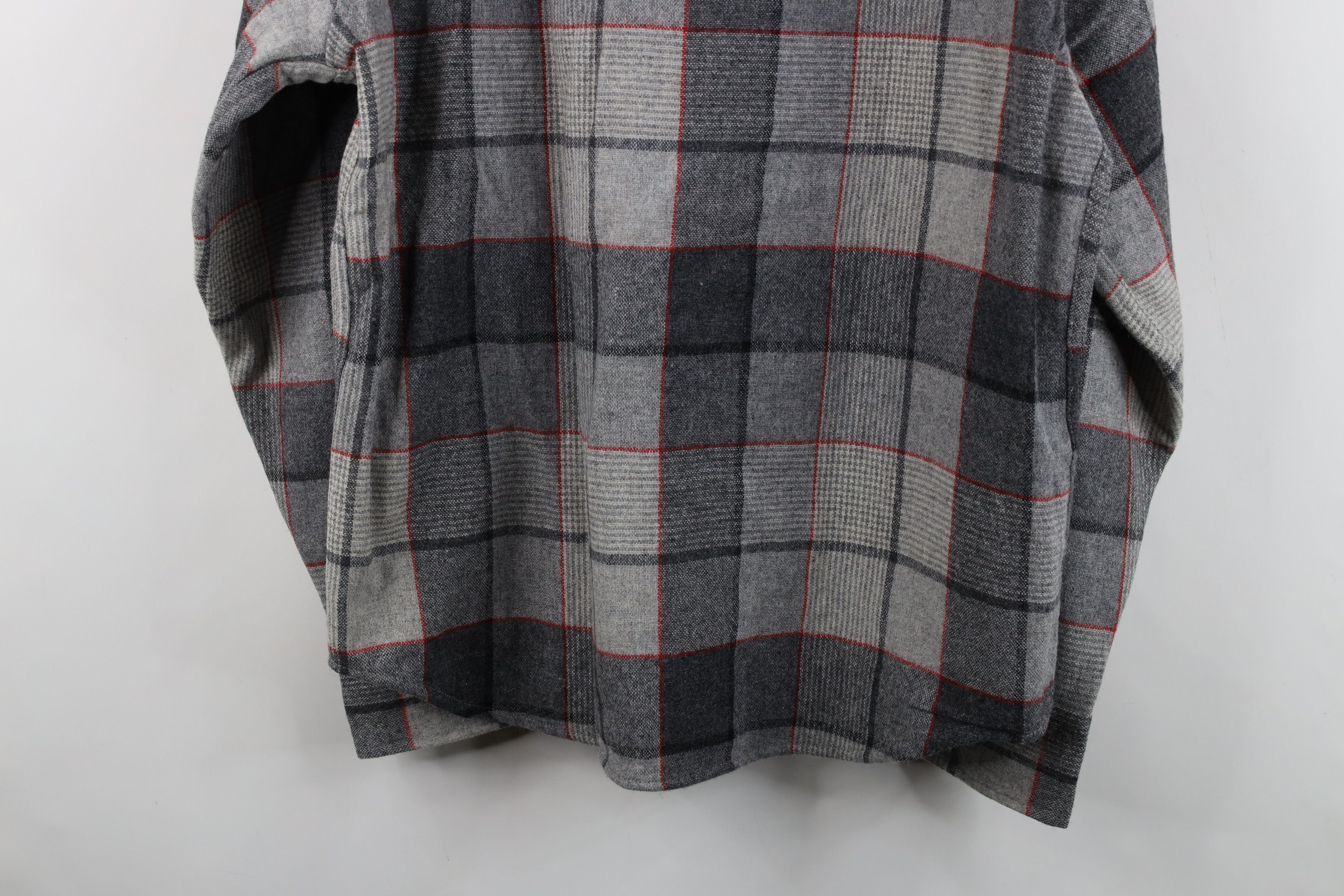 Vintage Vintage 70s 80s Streetwear Knit Collared Button Shirt Plaid Size US L / EU 52-54 / 3 - 11 Thumbnail