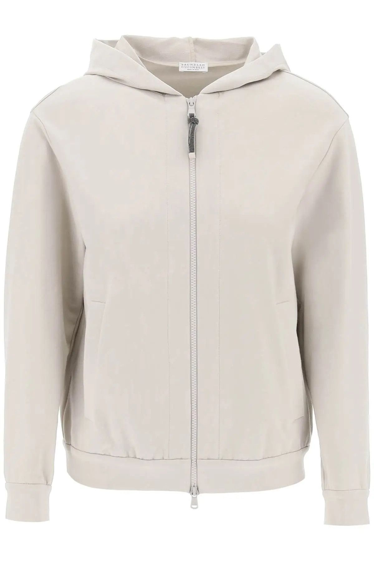 image of Brunello Cucinelli O1S22I1N0424 Hooded Sweatshirt In Beige, Women's (Size Medium)